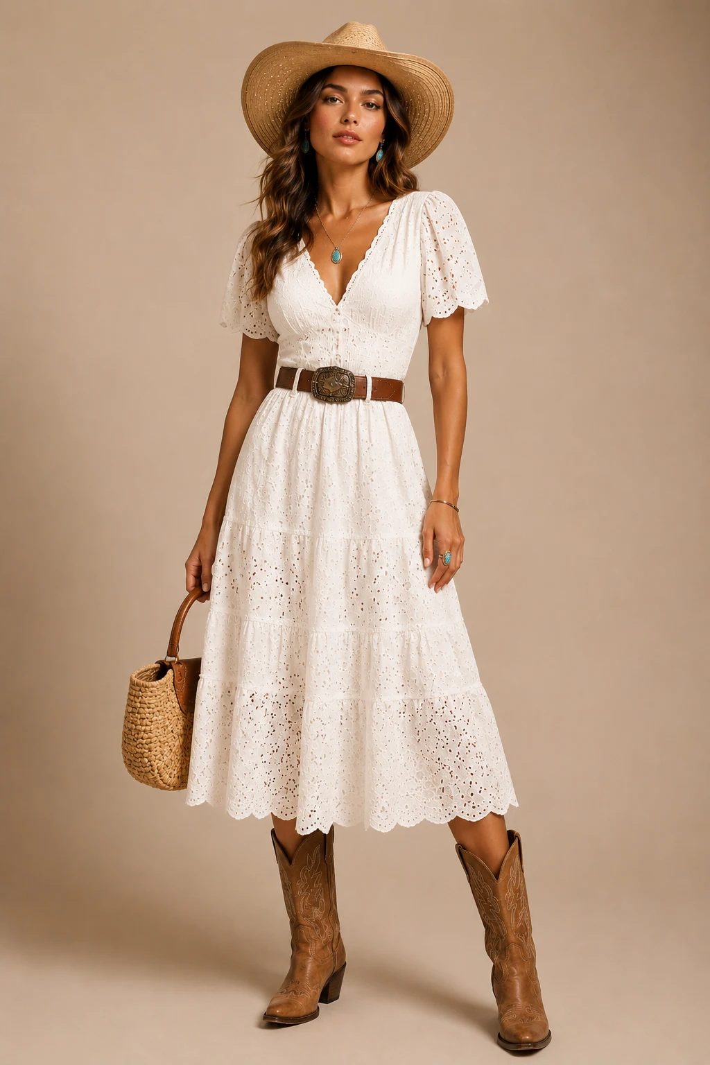The White Eyelet Dress That Looks Expensive — country summer outfits style outfit