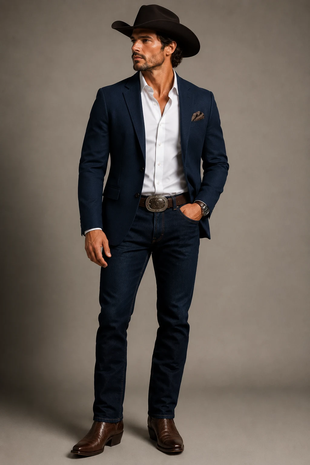 The Western Blazer Combo — cowboy outfit for men style outfit, worn by a stylish man