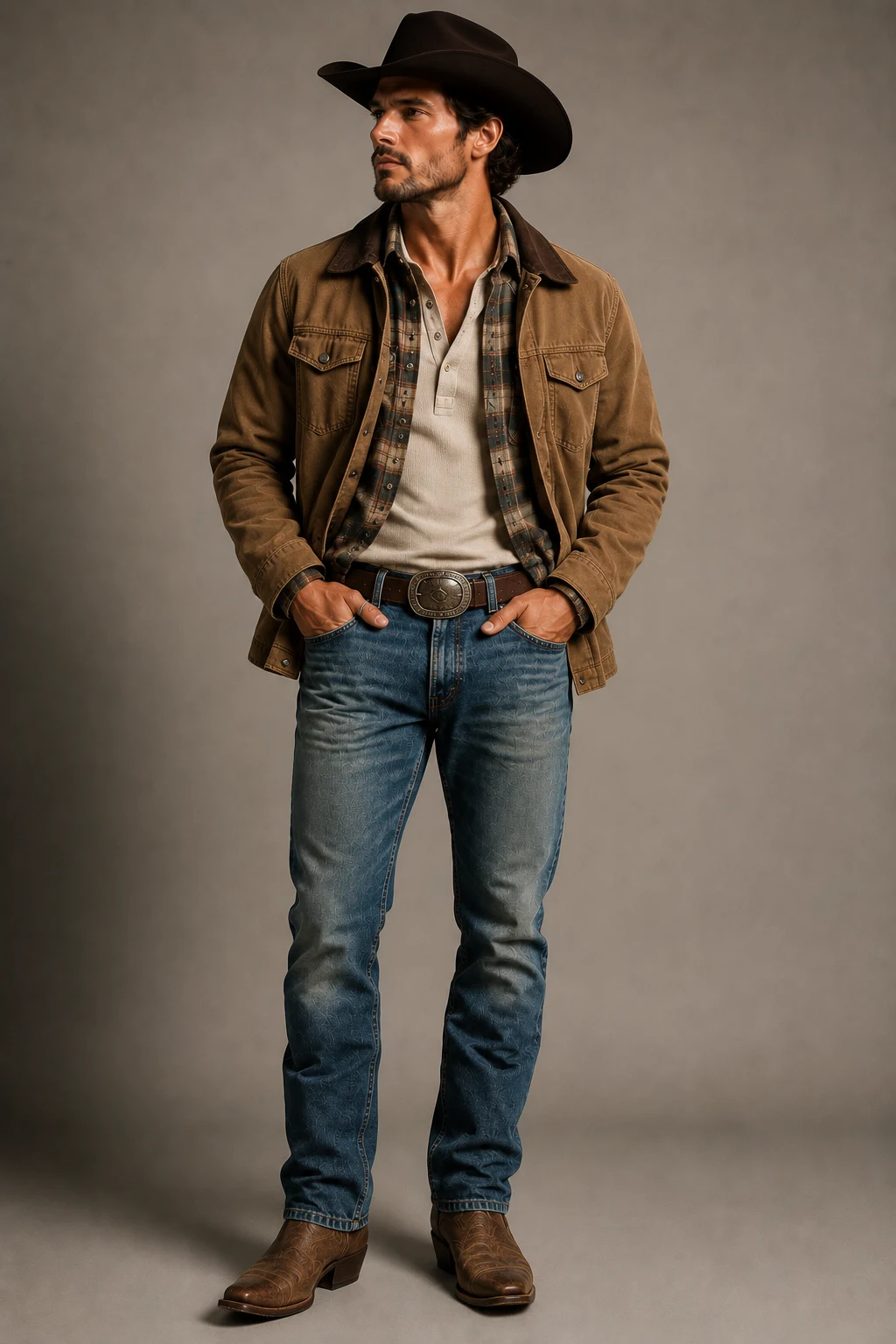 The Ranch-Inspired Layered Look — cowboy outfit for men style outfit, worn by a stylish man