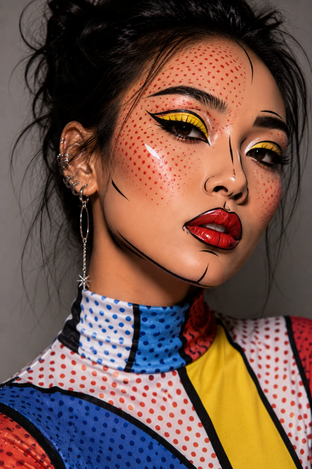 Comic Book Pop-Art Makeup — crazy makeup style outfit