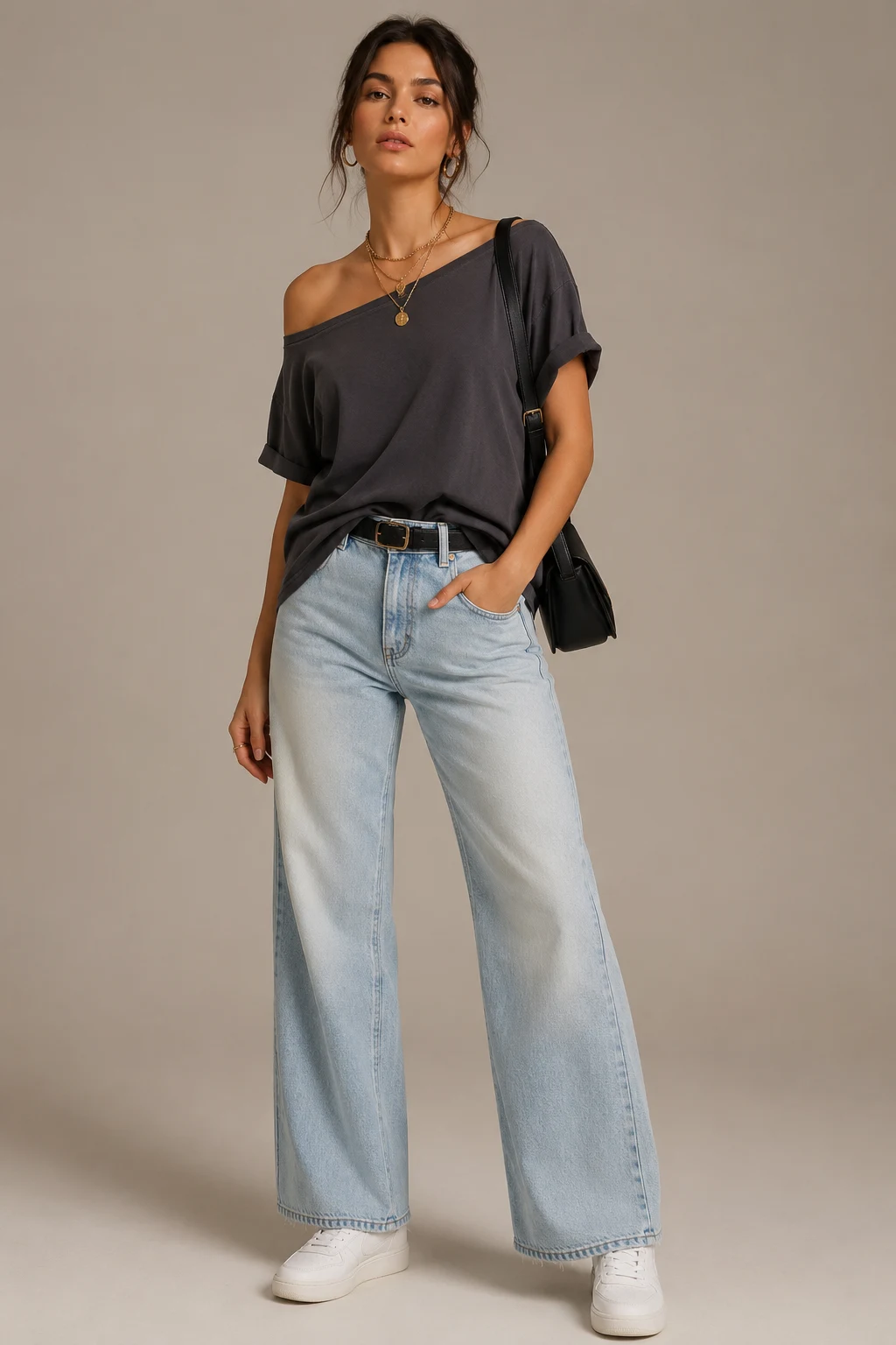 The Off-Shoulder Tee Glow-Up — cute ways to cut a shirt diy style outfit