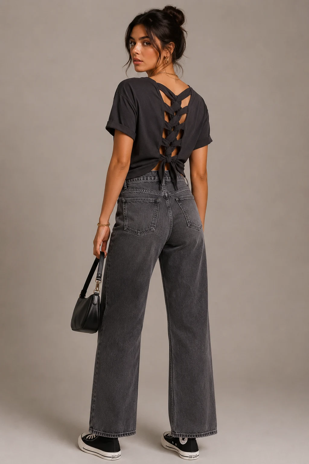 The Braided Back Statement Tee — cute ways to cut a shirt diy style outfit