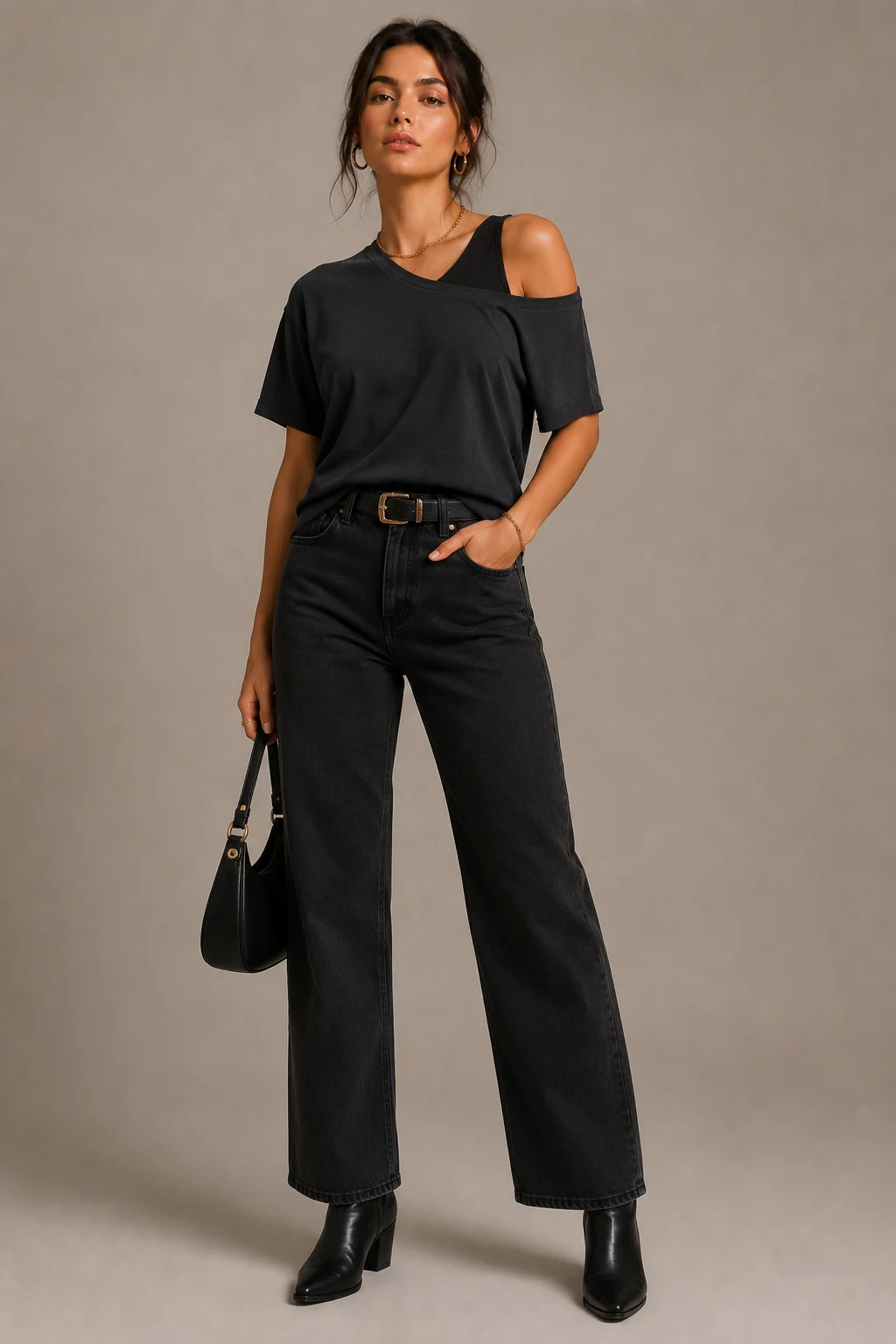 The One-Shoulder Cutout Moment — cute ways to cut a shirt diy style outfit
