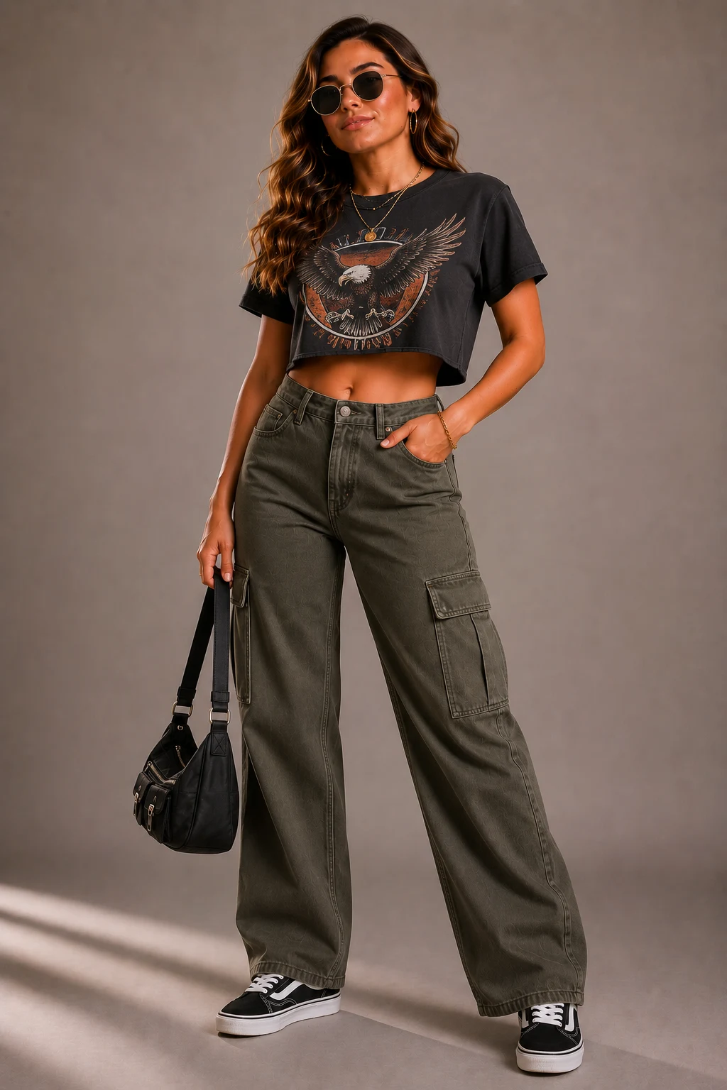 The Graphic Tee Crop Statement — cute ways to cut a shirt into a crop top style outfit