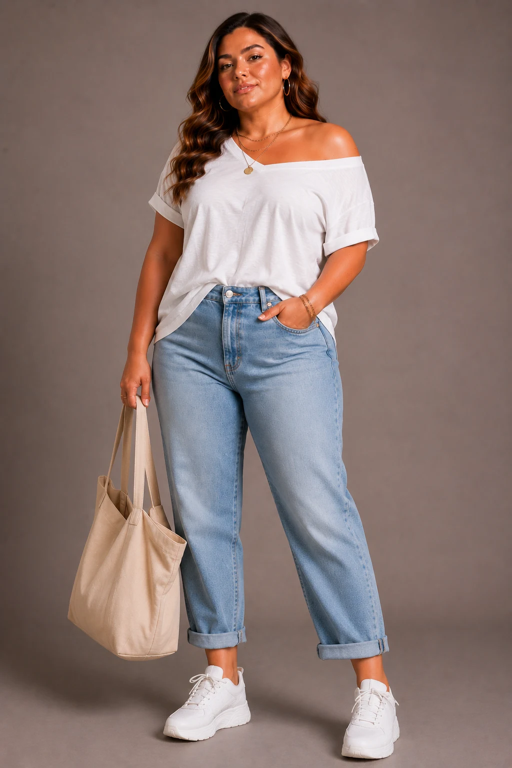 The Classic Slouchy Off-Shoulder Tee — cute ways to cut a shirt off shoulder style outfit