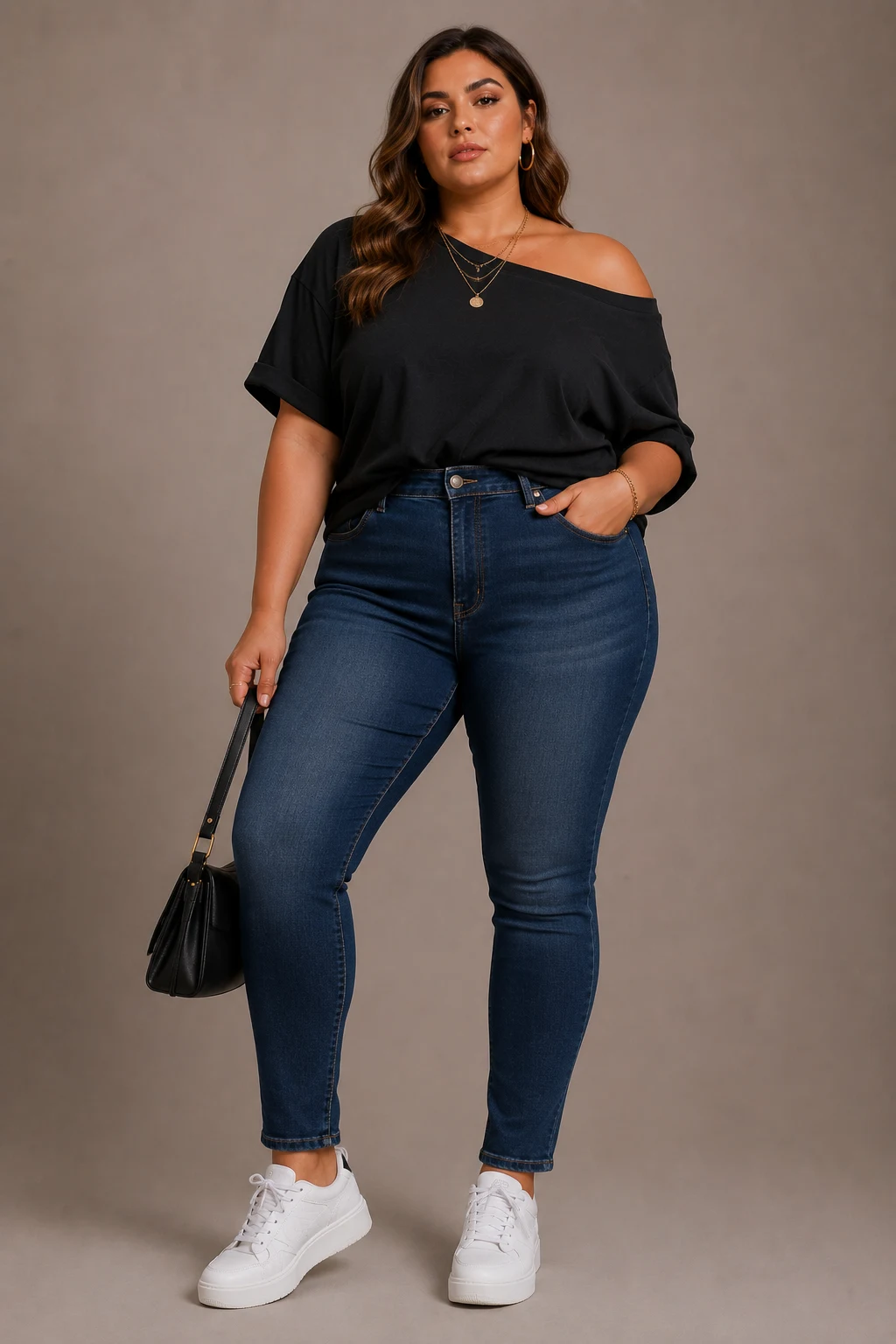 The Off-Shoulder Confidence Boost — cute ways to cut a shirt plus size style outfit
