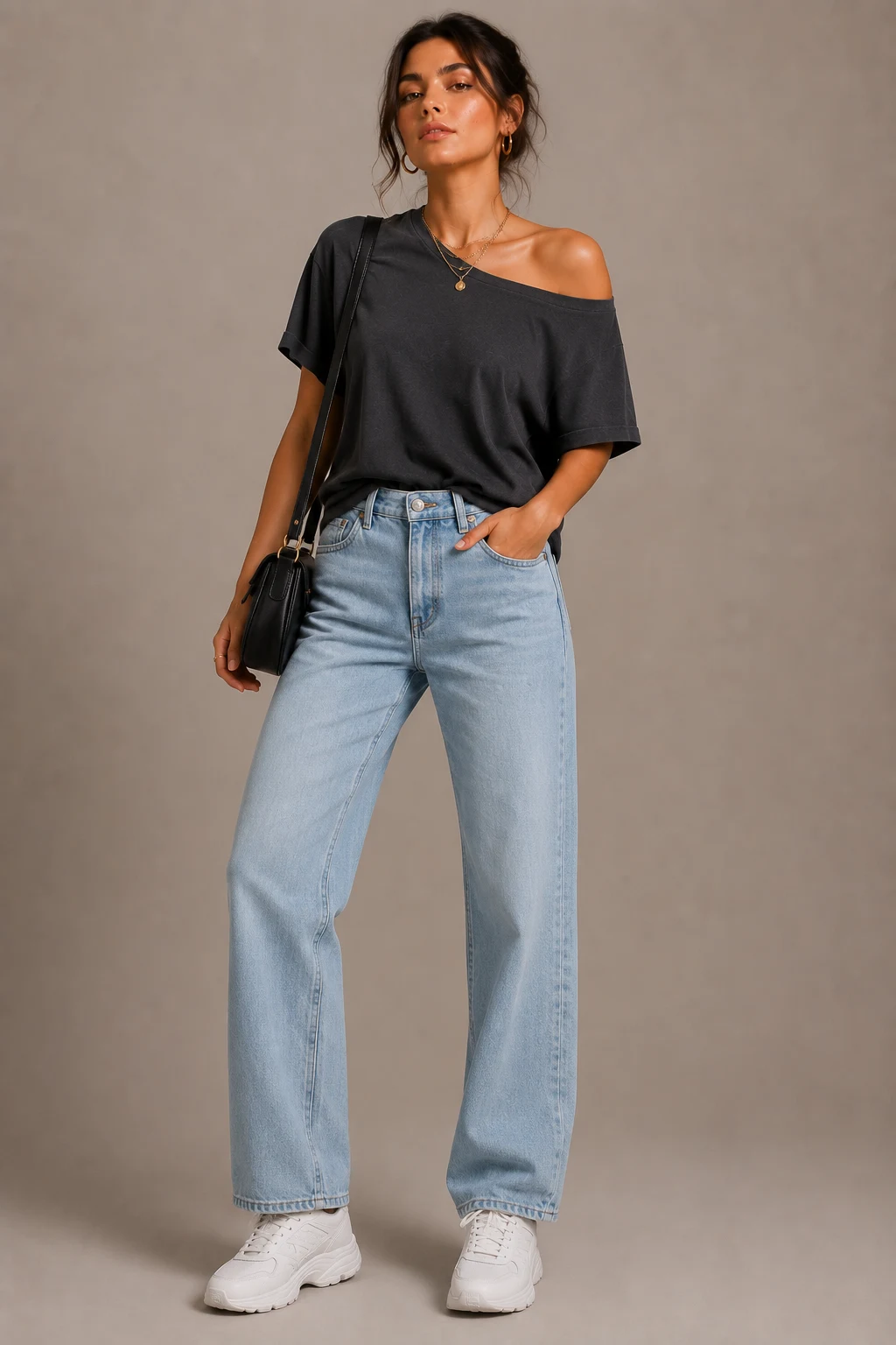 The Off-Shoulder Weekend Favorite — cute ways to cut a shirt thats too big style outfit