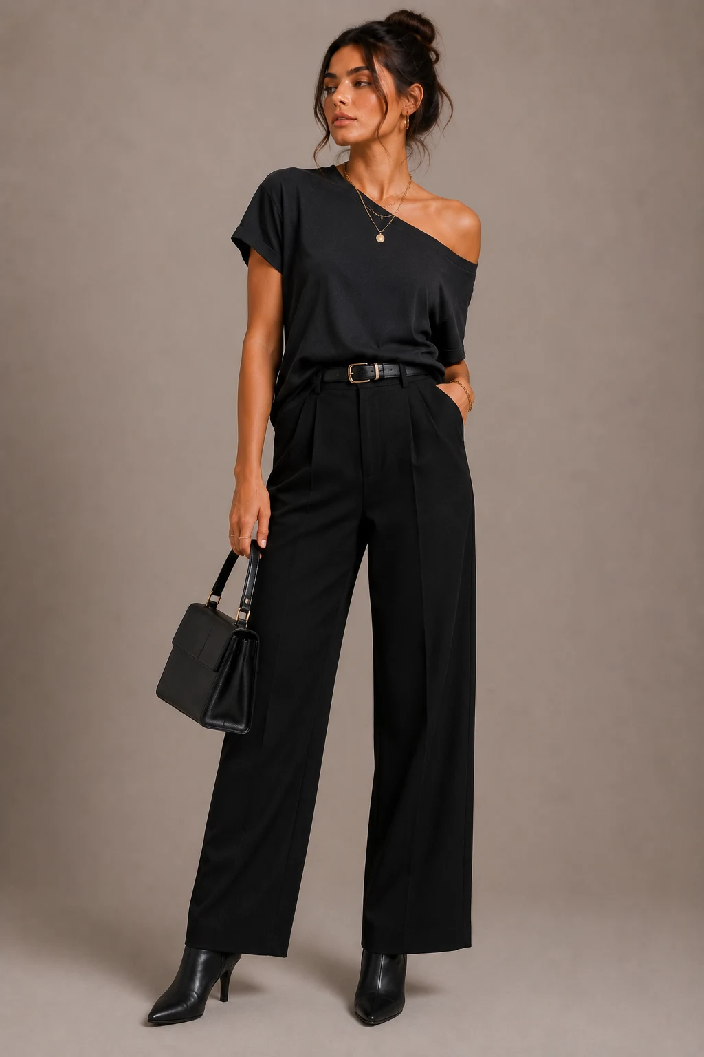 The One-Shoulder Fashion Editor Look — cute ways to cut a shirt thats too big style outfit