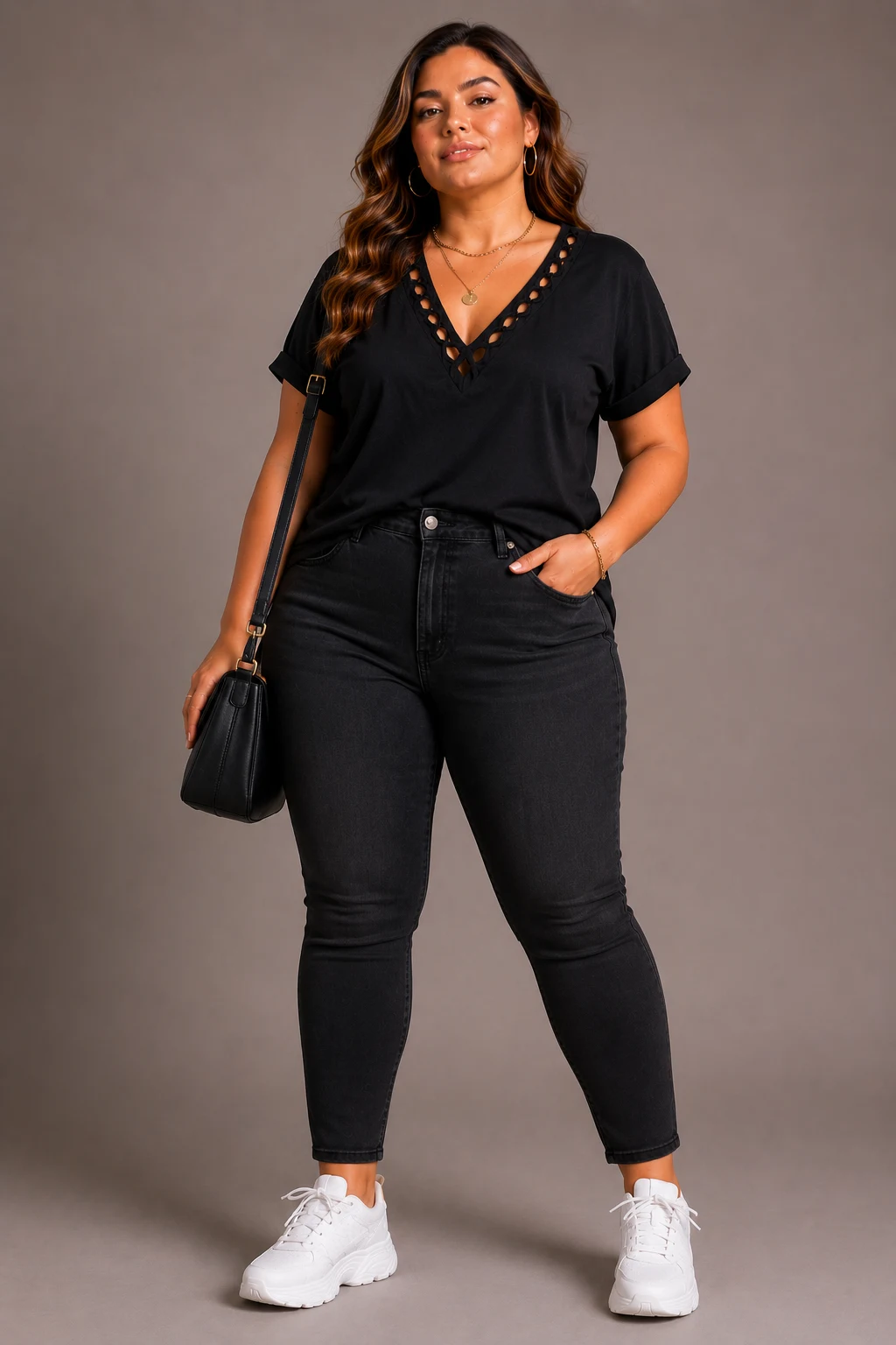 The Braided V-Neck Statement Tee — cute ways to cut a shirt v neck style outfit