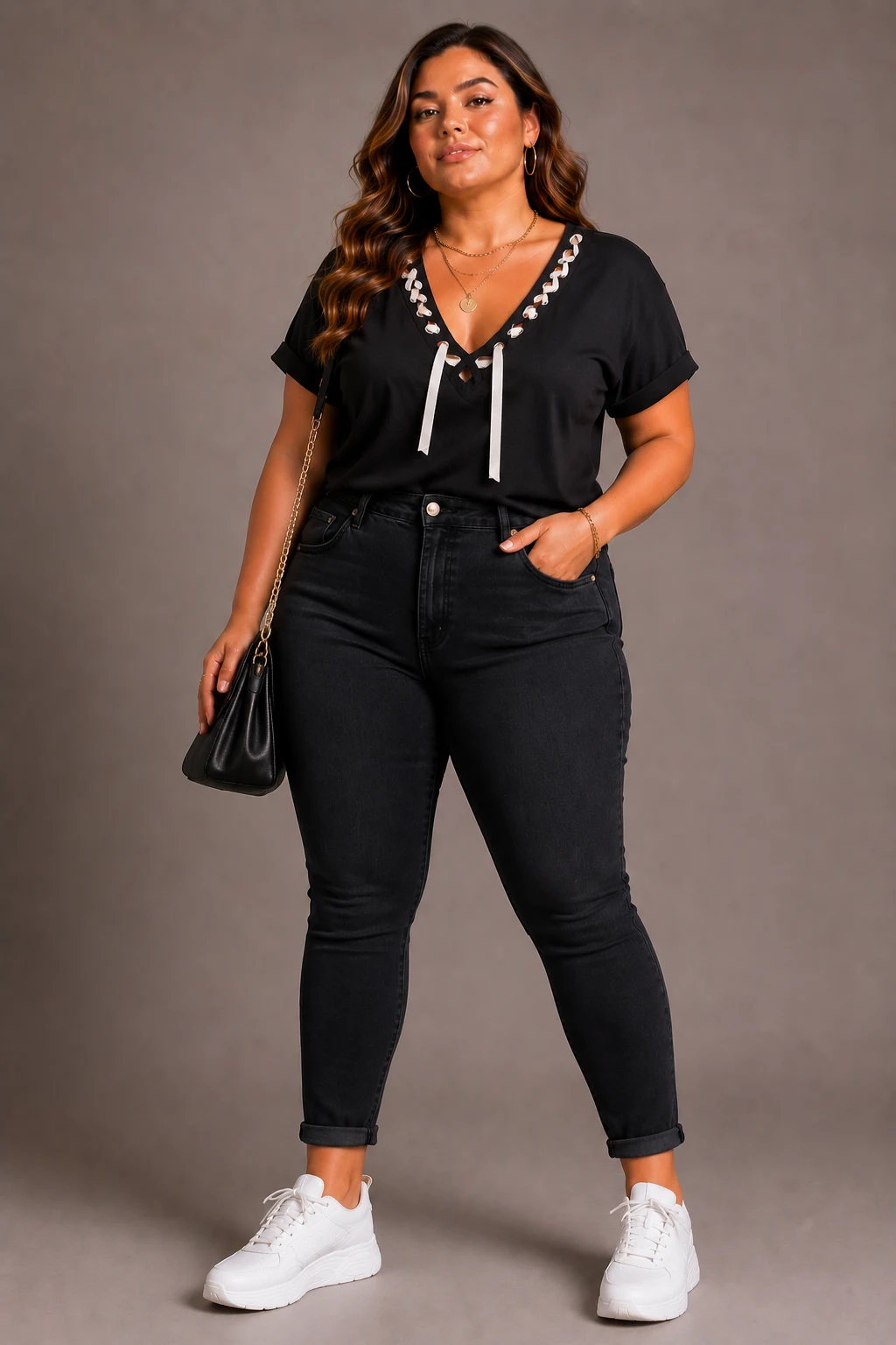 The Lace-Up V-Neck Upgrade — cute ways to cut a shirt v neck style outfit