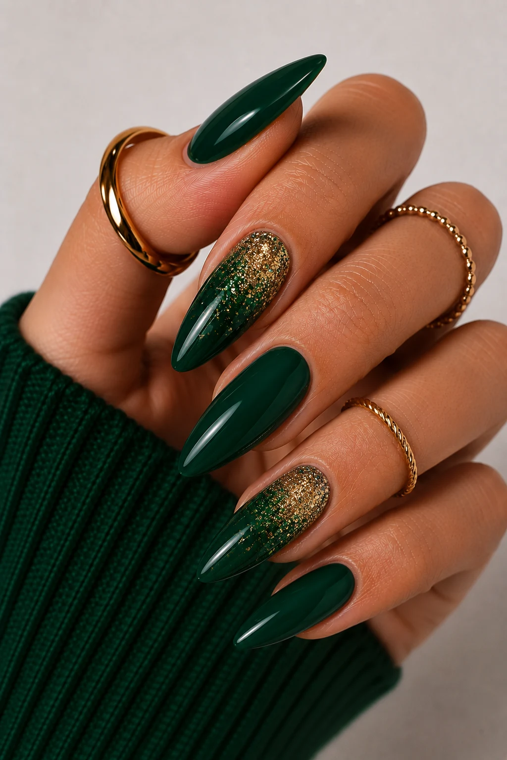 Emerald Marble Dreams — emerald green nail ideas style outfit, worn by a stylish woman