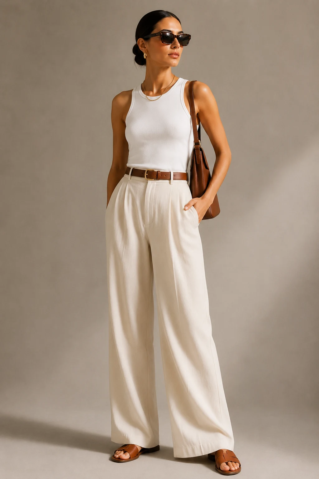 The White Tank and Wide-Leg Trouser Combo — euro summer outfits style outfit