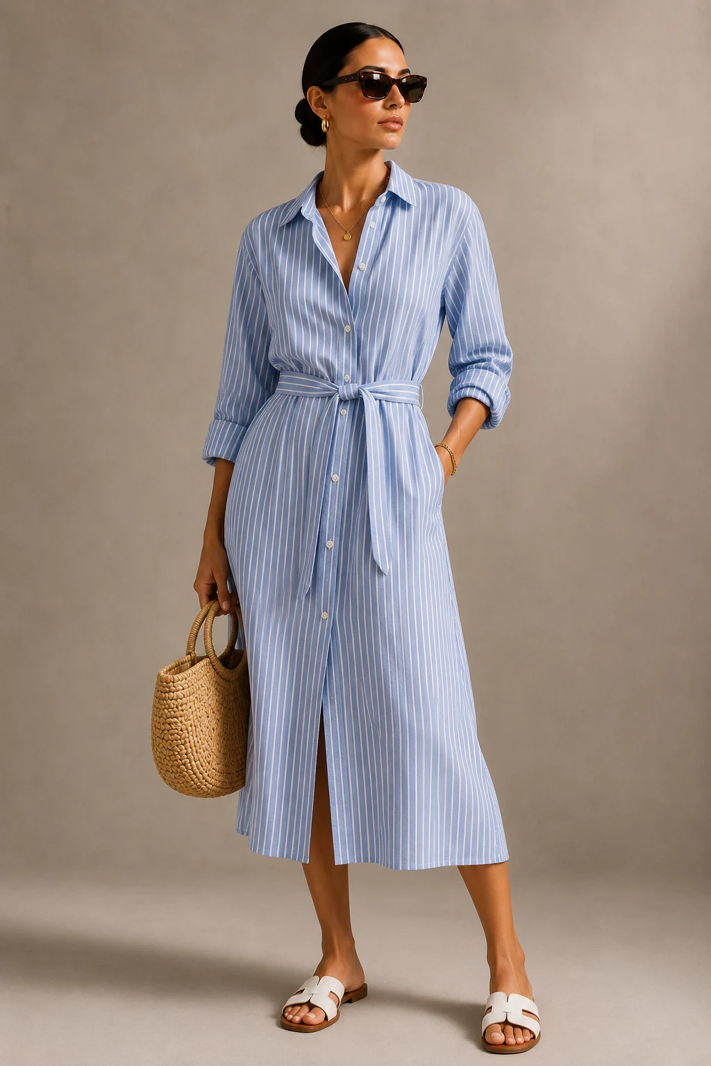 The Coastal Blue Shirt Dress Moment — euro summer outfits style outfit