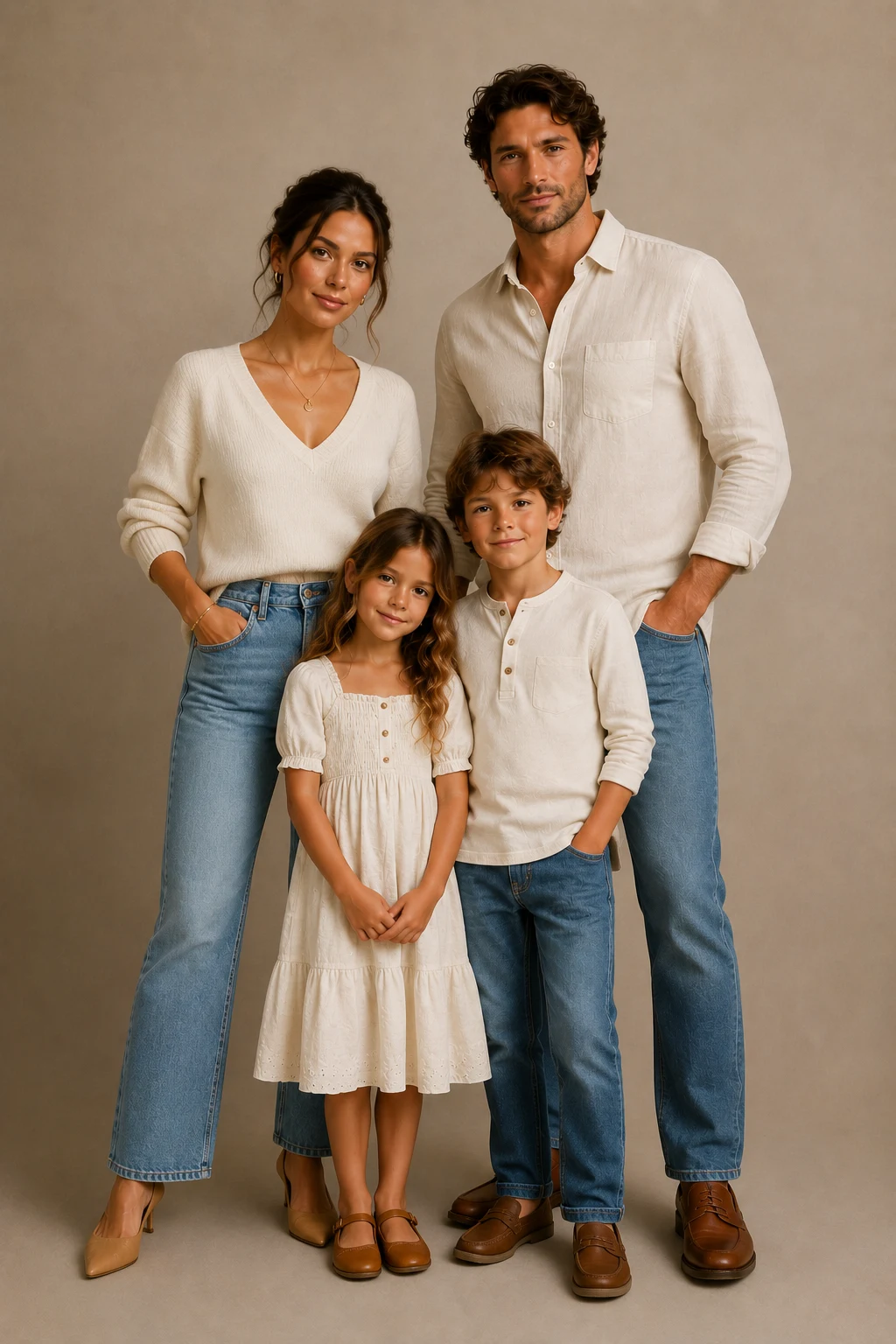 The Denim And Cream Formula — family photo outfits style outfit
