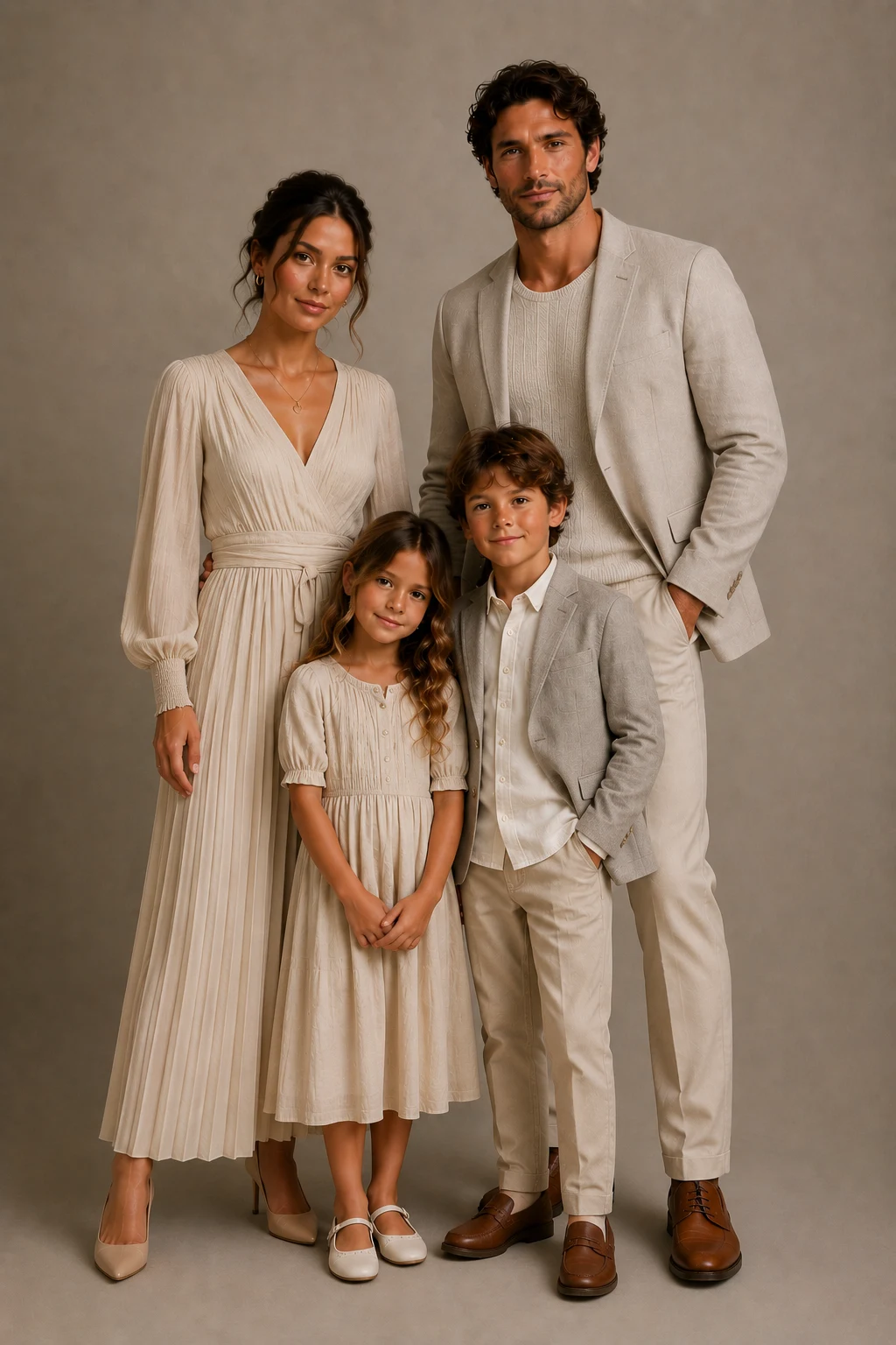 The Dressy Neutral Portrait Ensemble — family photo outfits style outfit