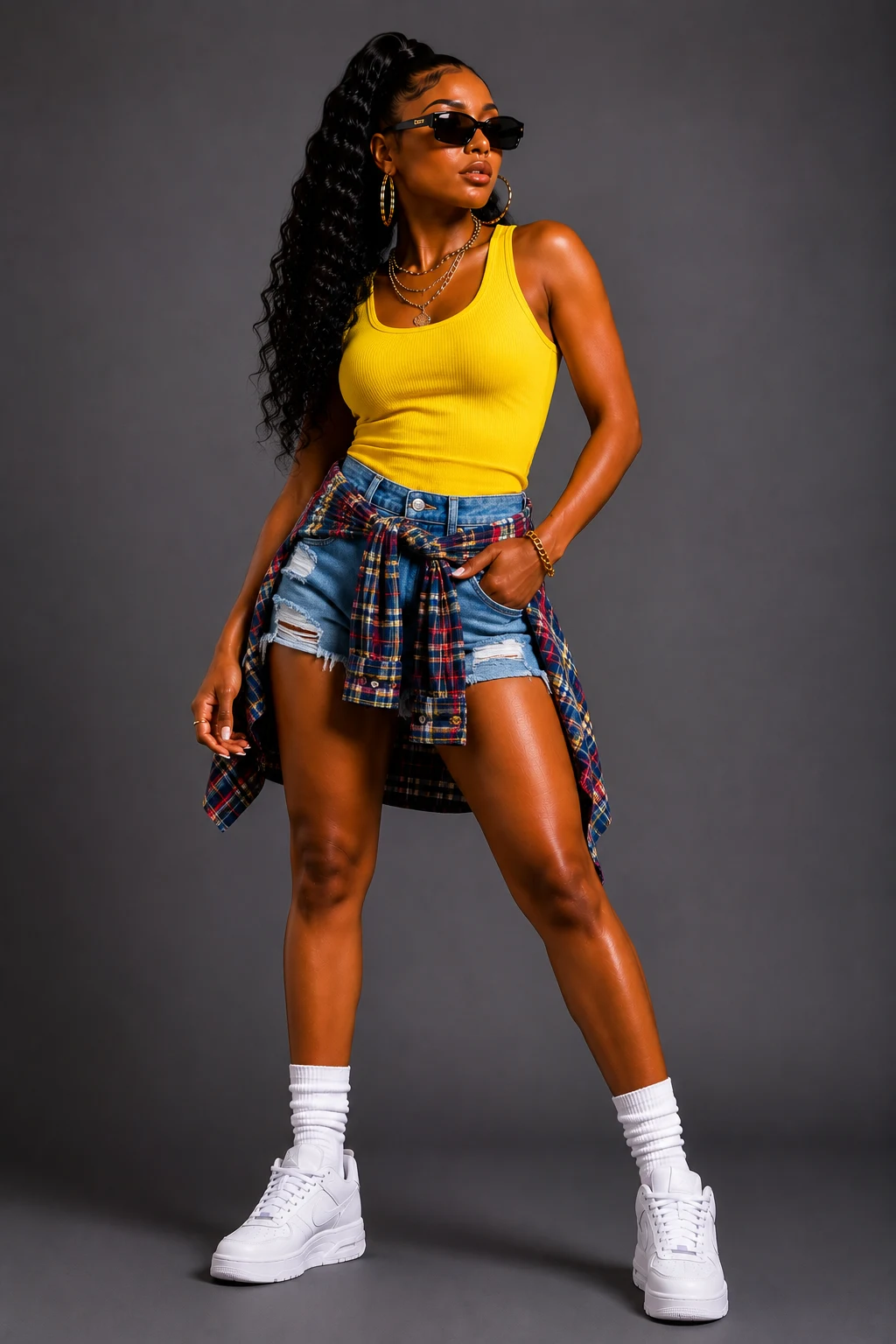 The Denim Shorts and Bright Tank Combo — freaknik outfits black women ideas style outfit
