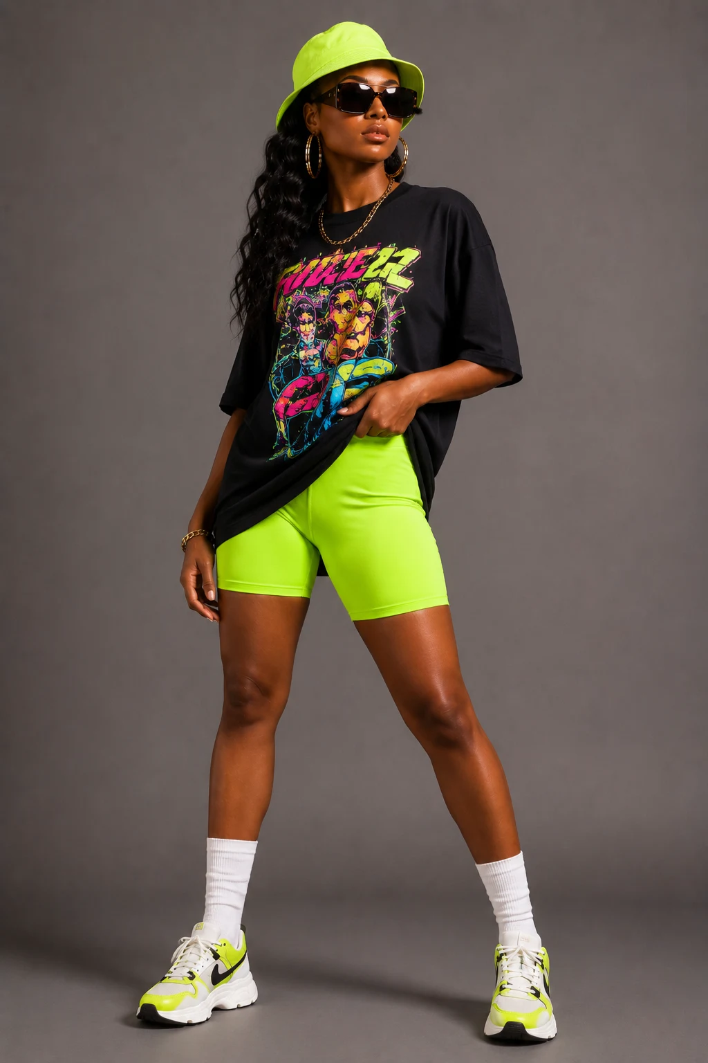 The Neon Biker Short Statement — freaknik outfits black women style outfit