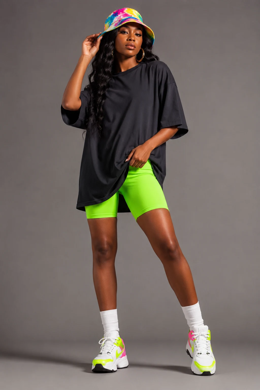 The Neon Biker Shorts Combo — freaknik outfits style outfit