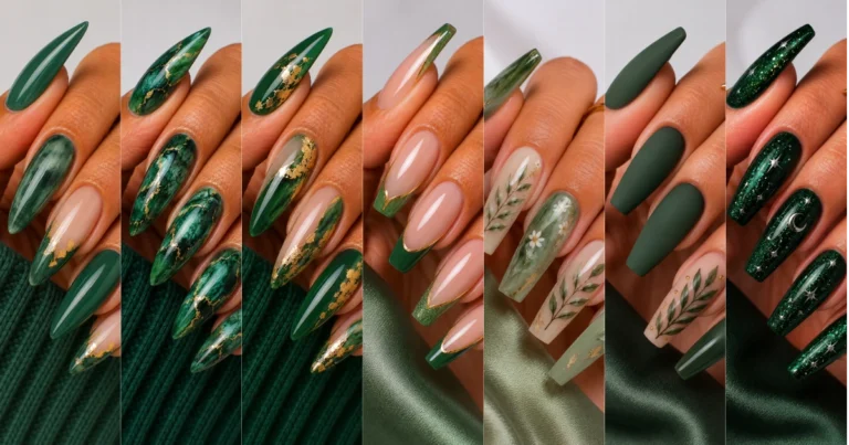 green nail ideas acrylic — featured