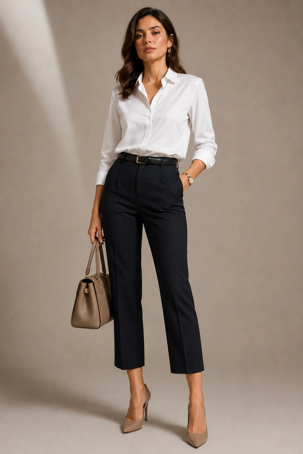 The Crisp Button-Down and Cropped Trouser Classic — interview outfits for women style outfit