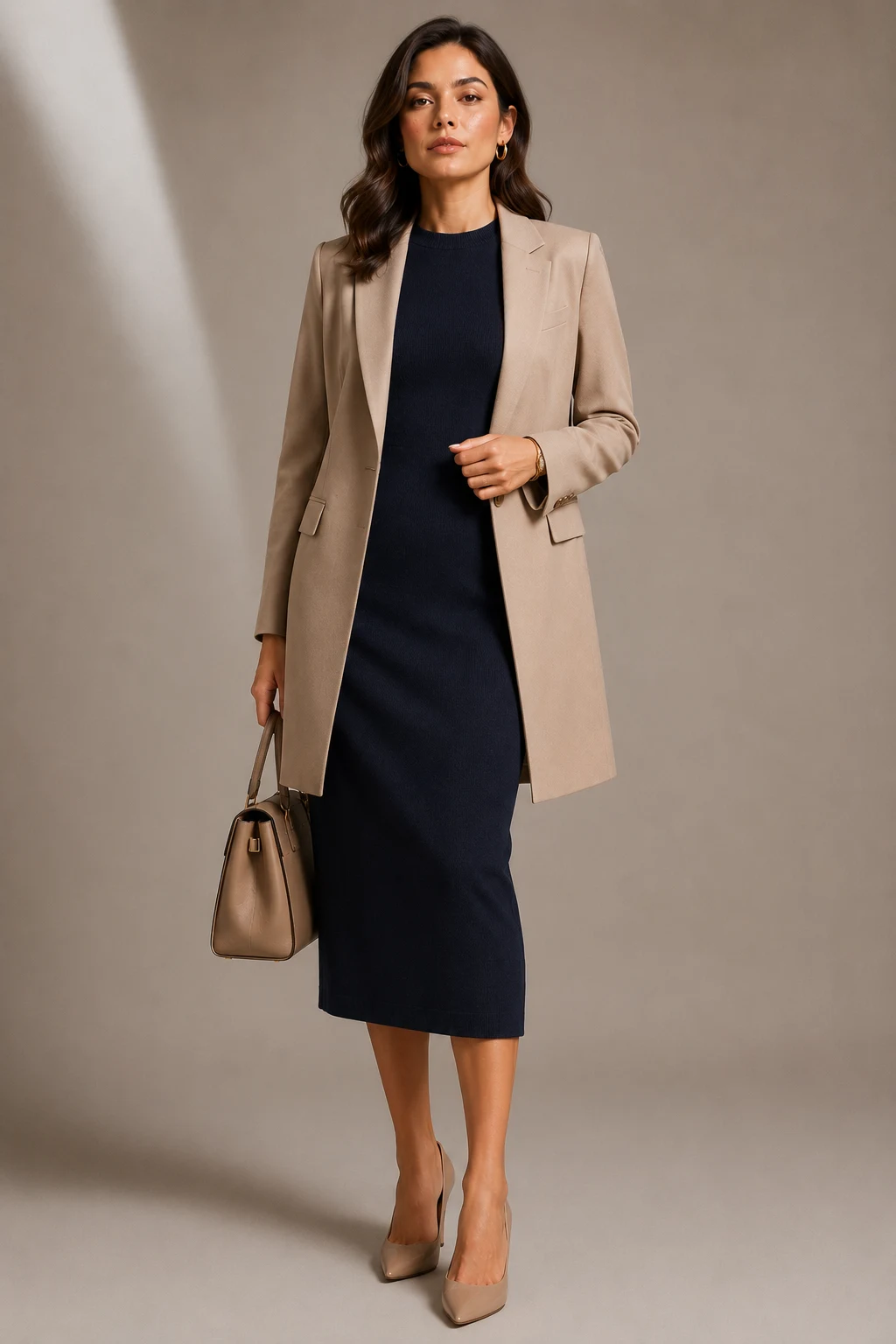 The Elevated Knit Dress and Longline Blazer Pairing — interview outfits for women style outfit