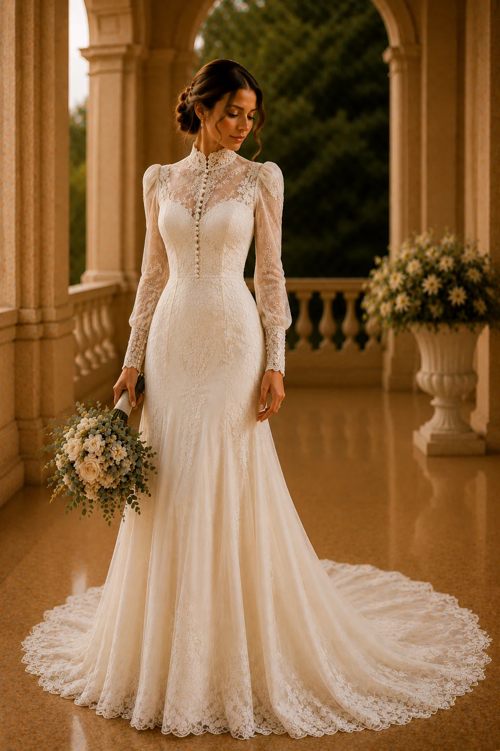 The Vintage-Inspired Ivory Treasure — ivory bride dress style outfit, worn by a stylish woman