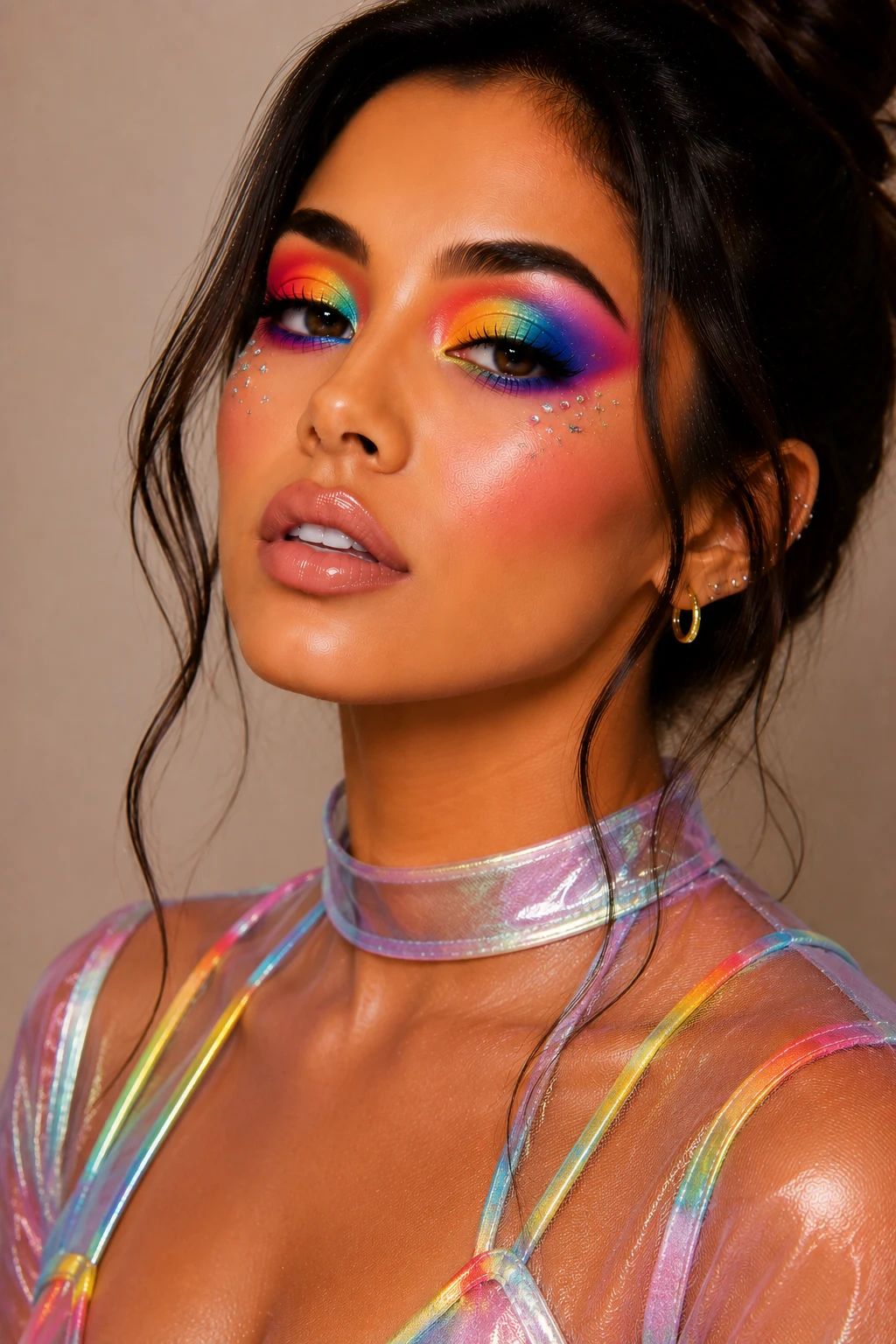 Rainbow Festival Makeup Looks Colorful and Fun — makeup looks colorful style outfit