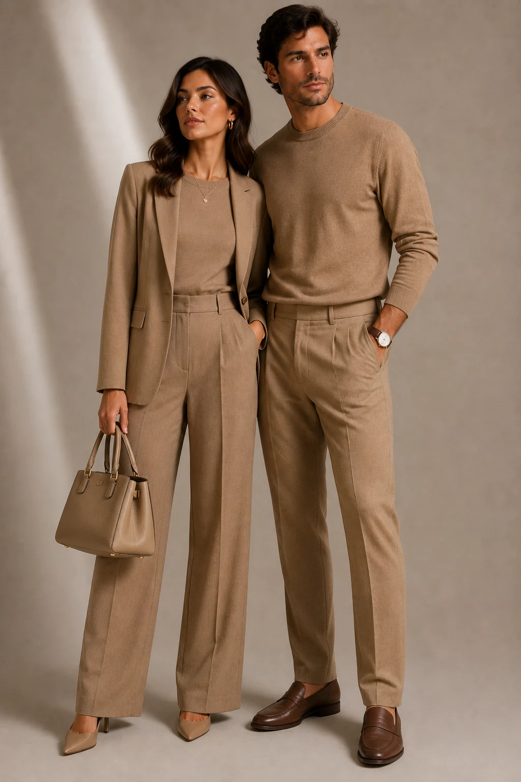 The Coordinated Monochrome Power Pair — matching relationship outfits style outfit