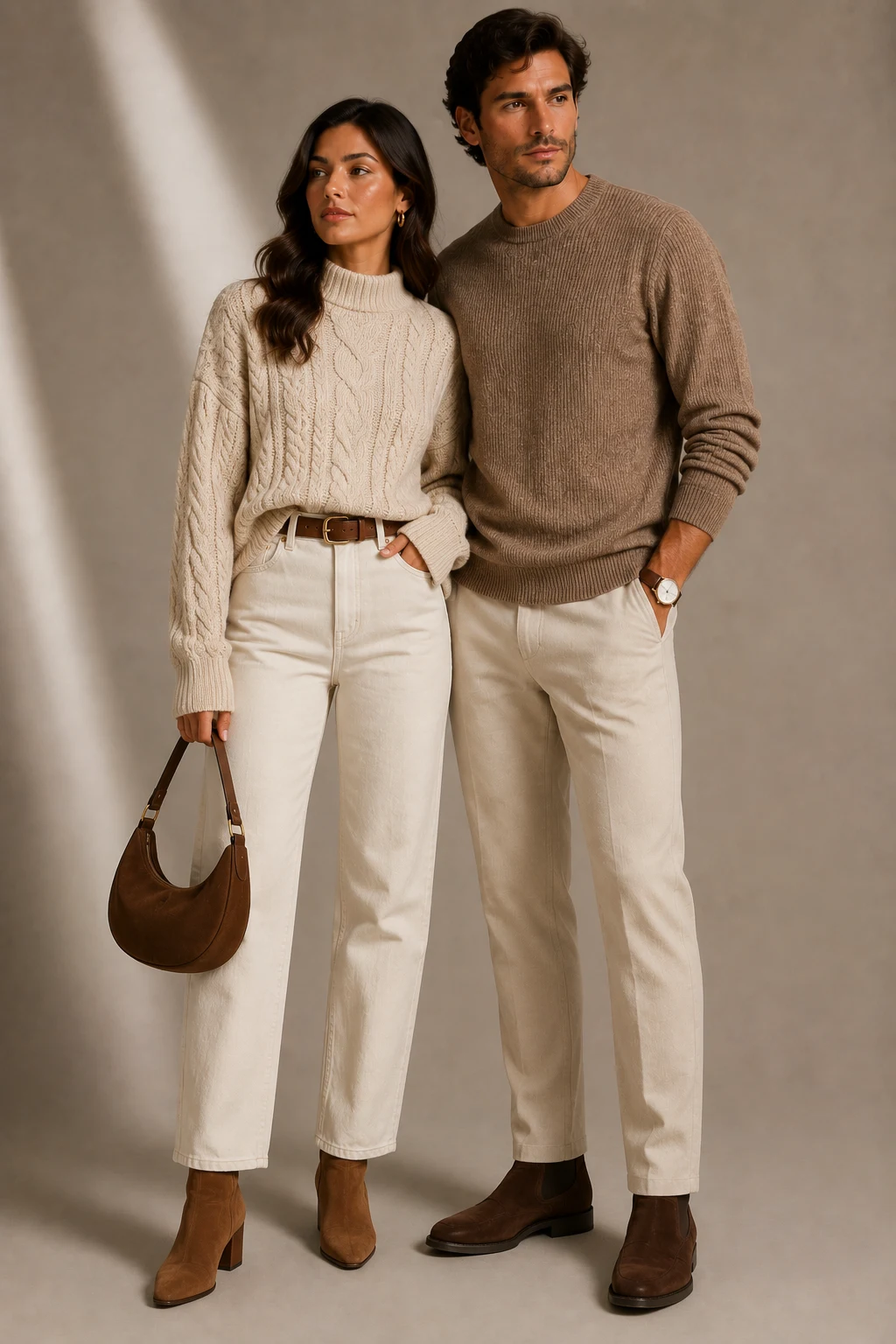 The Cozy Knit Sweater Pairing — matching relationship outfits style outfit