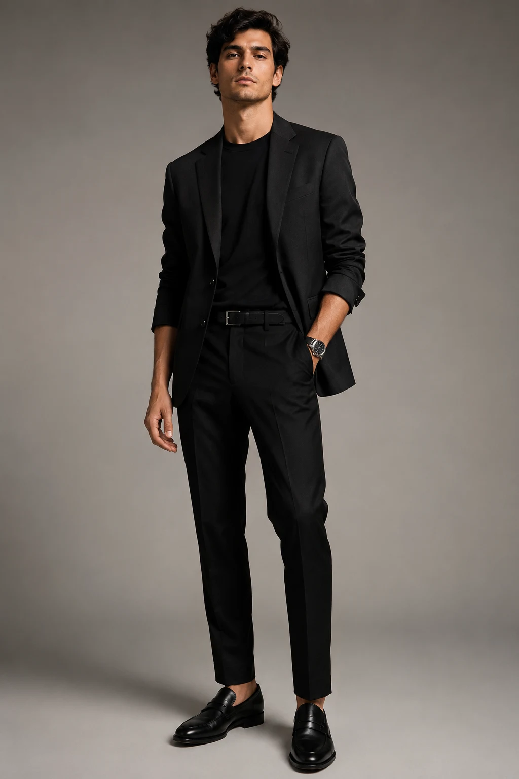The Sharp Relaxed Blazer That Always Lands — men in black outfit style outfit, worn by a stylish man