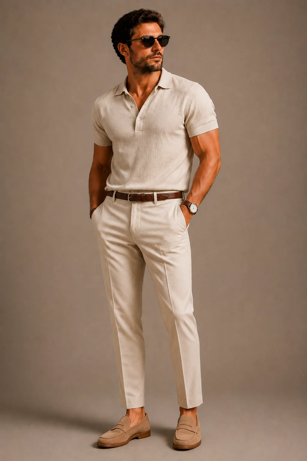 The Monochrome Neutral Outfit Upgrade — men summer outfits casual style outfit, worn by a stylish man