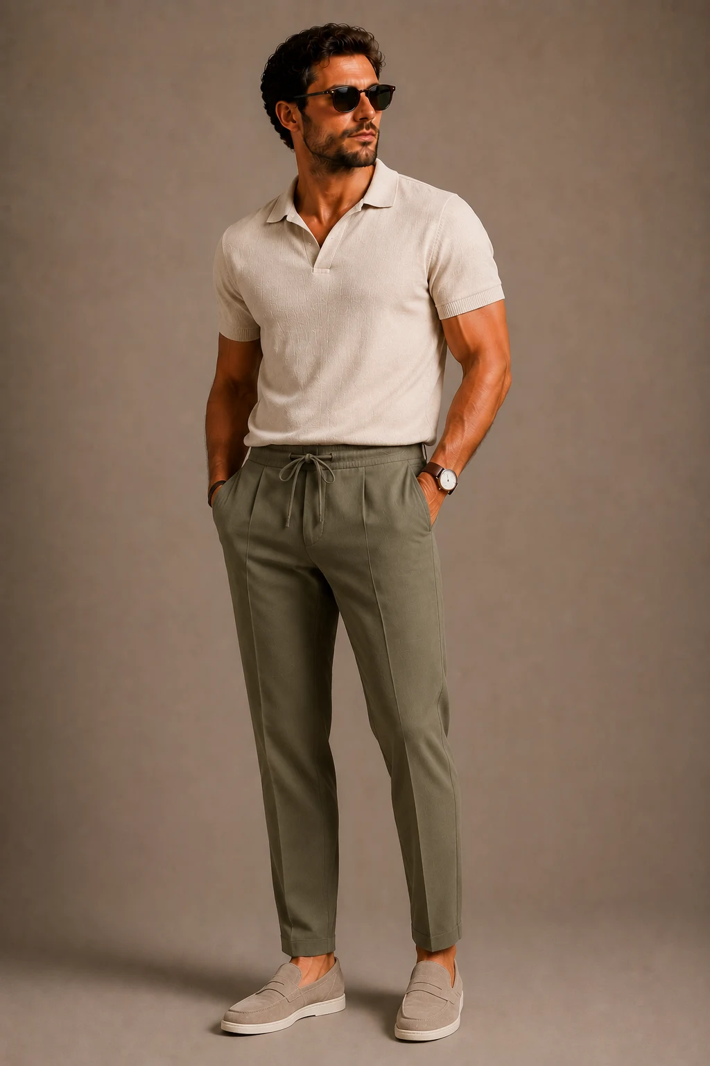 The Relaxed Polo and Drawstring Trouser Move — men summer outfits casual style outfit, worn by a stylish man