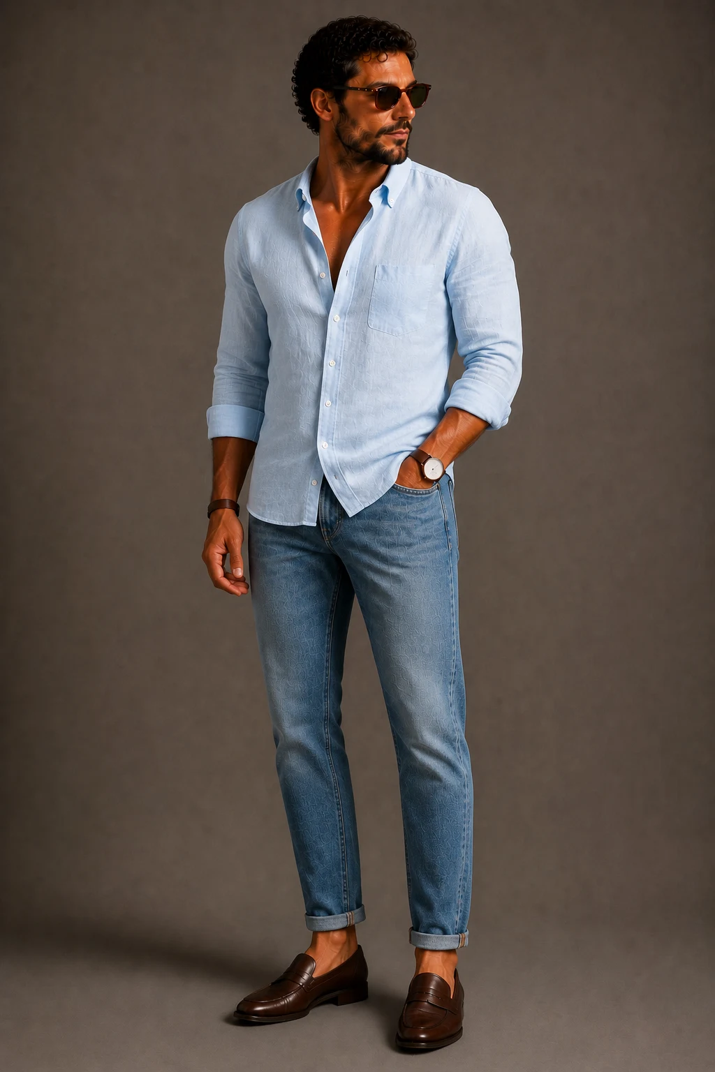 The Linen Shirt Weekend Upgrade — men summer outfits jeans style outfit, worn by a stylish man