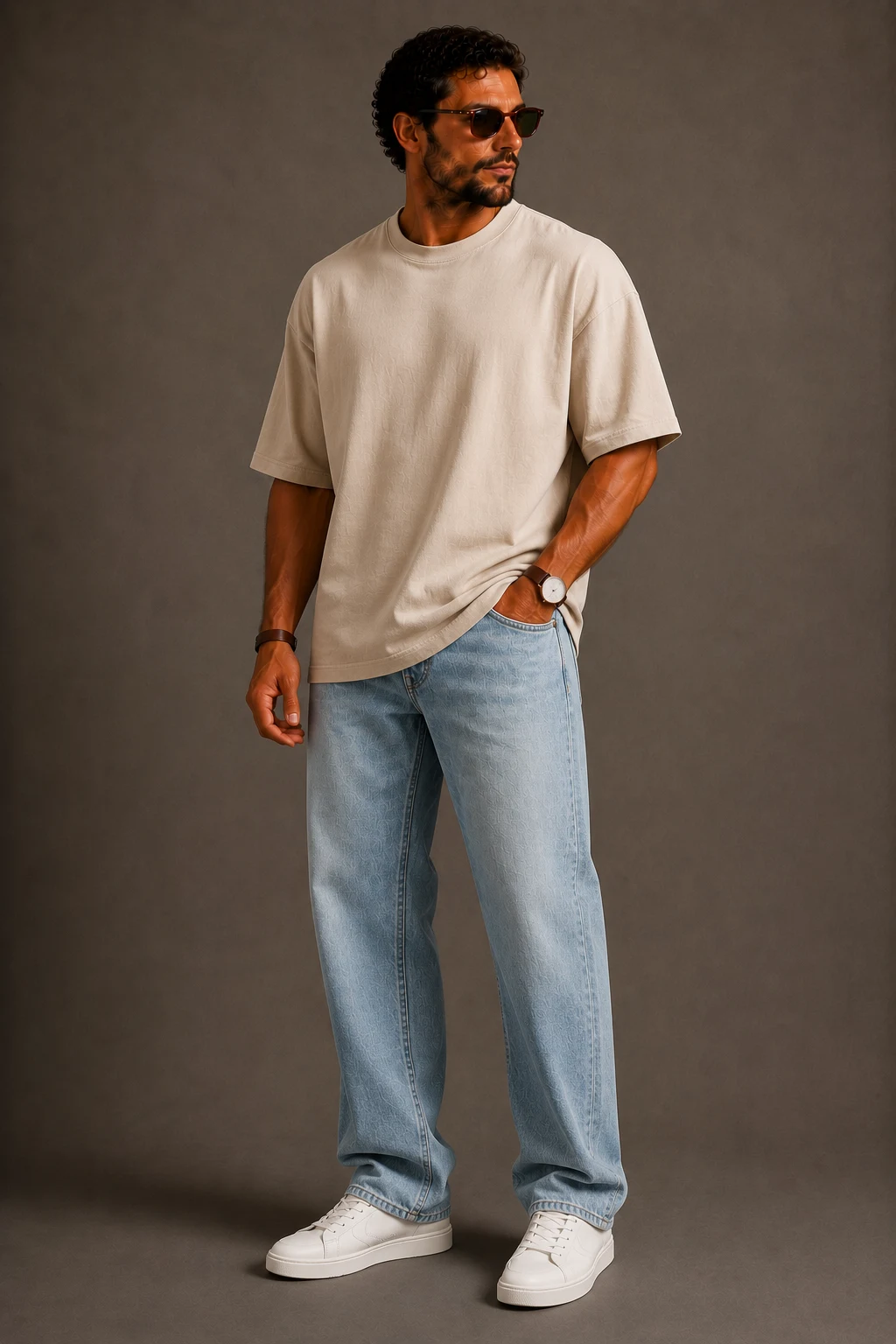 The Oversized Tee Street Style Favorite — men summer outfits jeans style outfit, worn by a stylish man