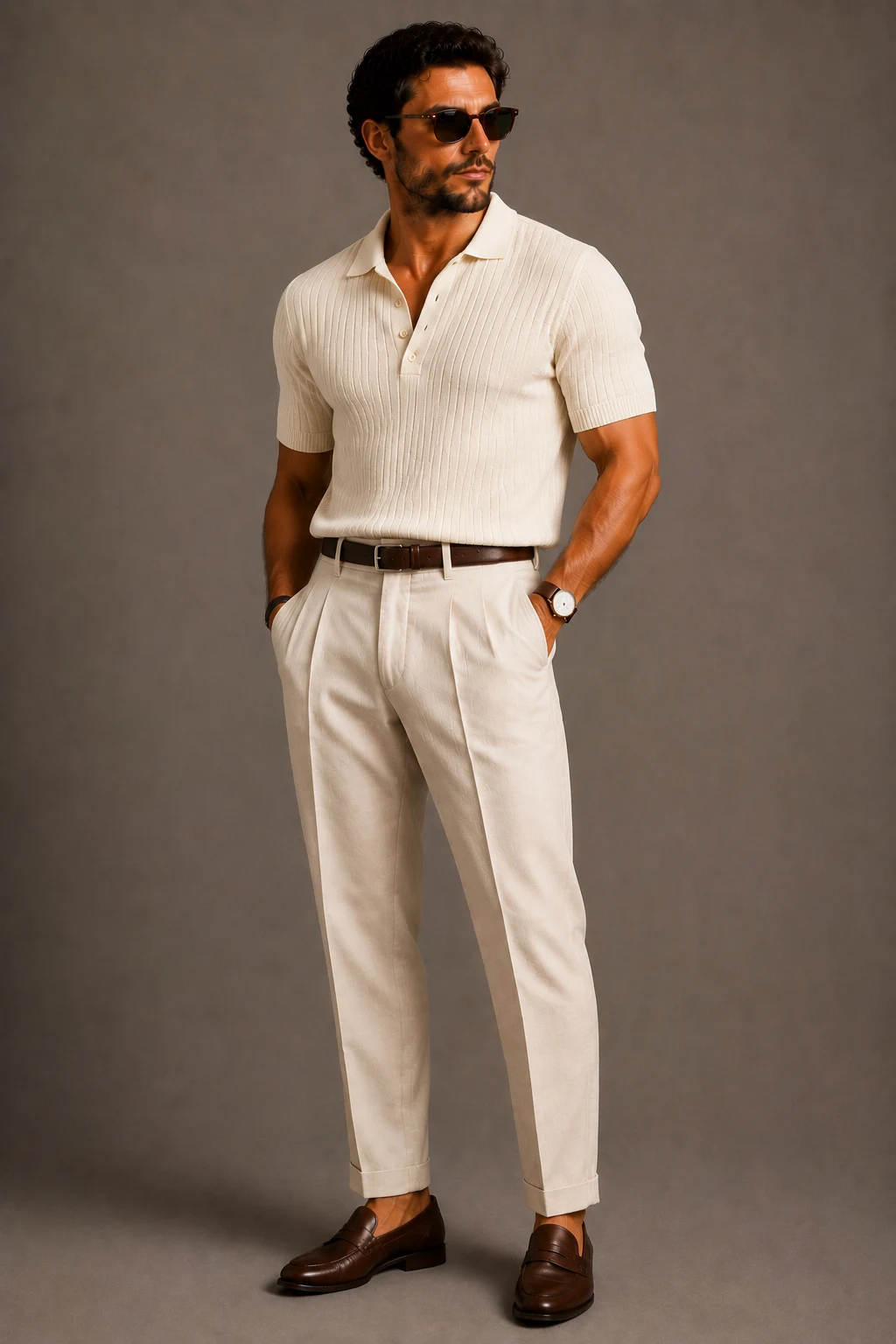 The Quiet Luxury Knit Polo Upgrade — men summer outfits old money style outfit, worn by a stylish man
