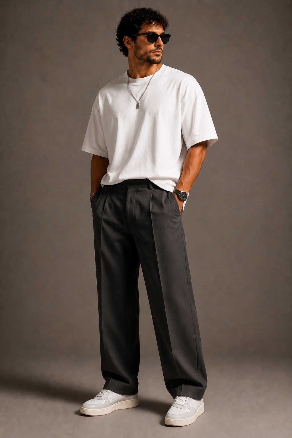 The Streetwear Meets Tailoring Blend — men summer outfits streetwear style outfit, worn by a stylish man