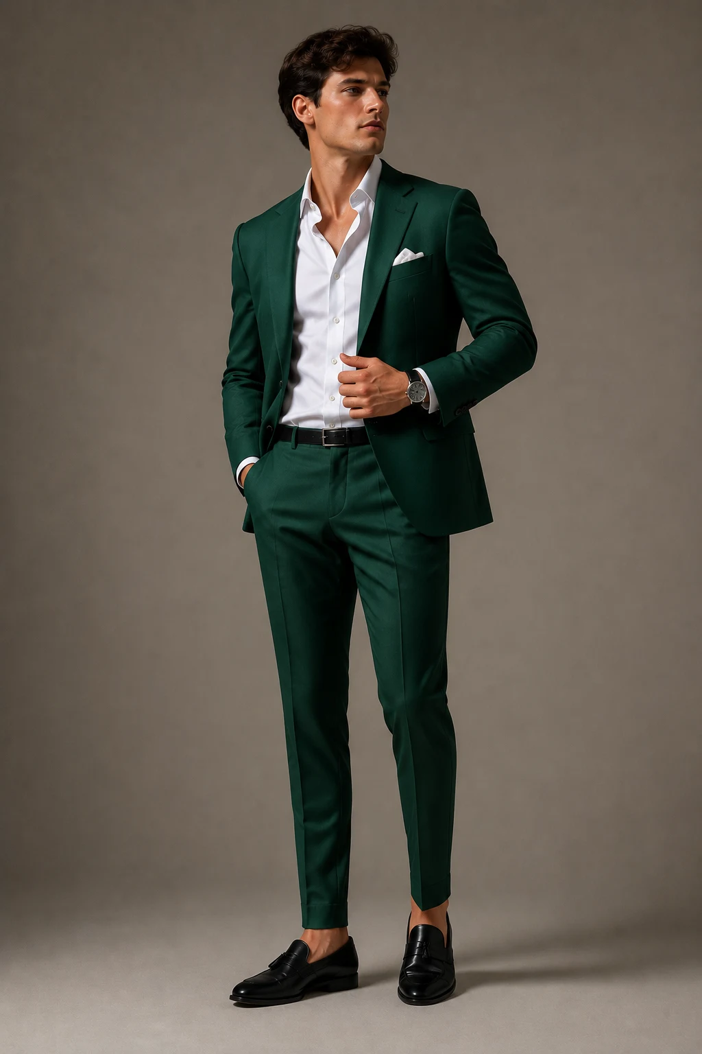 The Emerald Green Statement Suit — mens prom outfits style outfit, worn by a stylish man