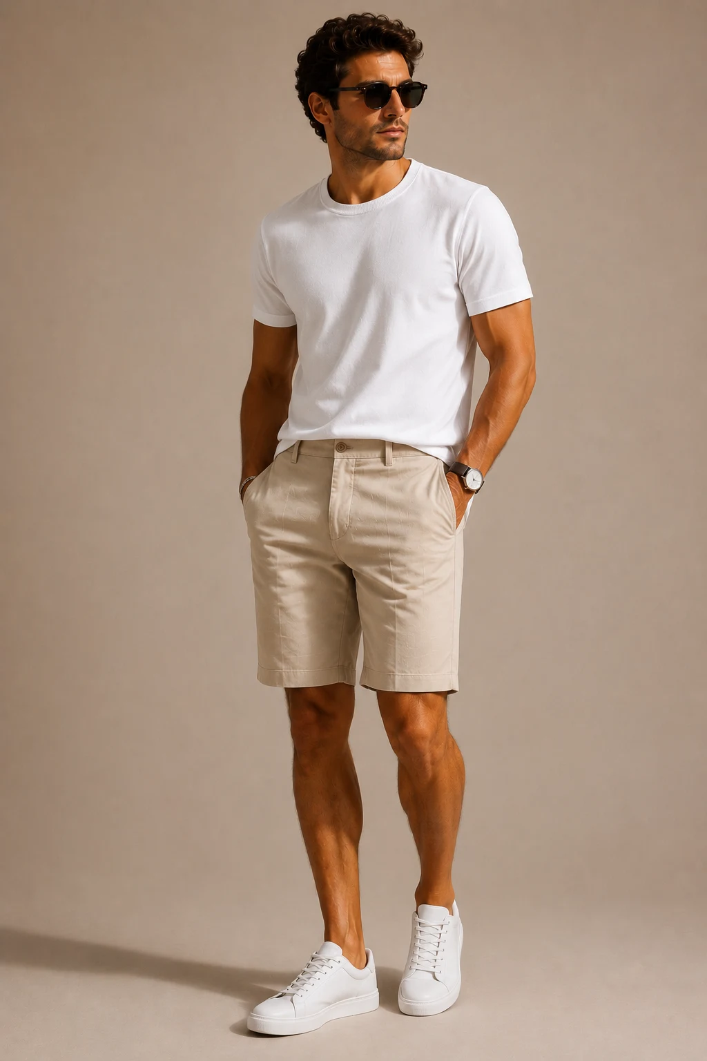 The White Tee and Chino Shorts Formula — mens summer outfits casual style outfit, worn by a stylish man
