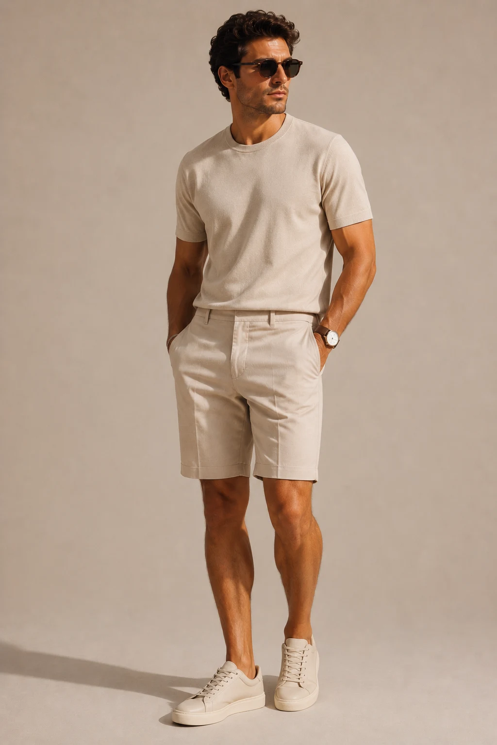 The Monochrome Minimalist — mens summer outfits style outfit, worn by a stylish man