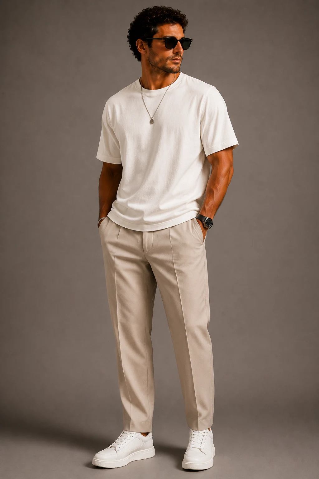 The Elevated T-Shirt Uniform — mens summer outfits street styles style outfit, worn by a stylish man