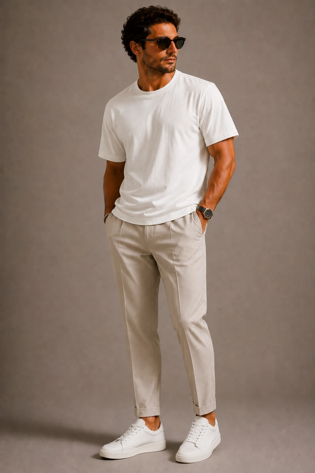 The Elevated T-Shirt Uniform — mens summer outfits street styles style outfit, worn by a stylish man