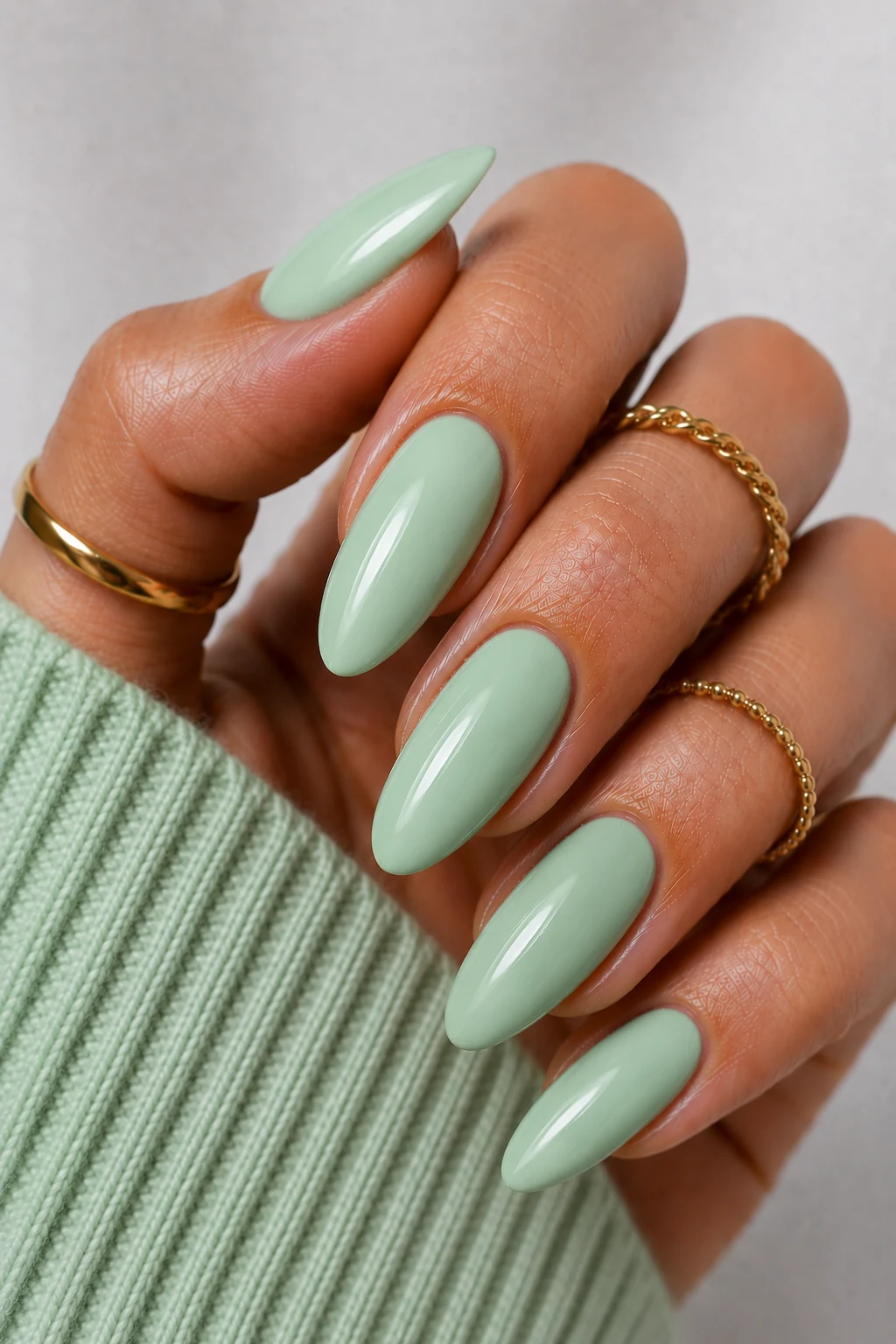 Mint Green Minimalist Chic — mint green nail ideas style outfit, worn by a stylish woman
