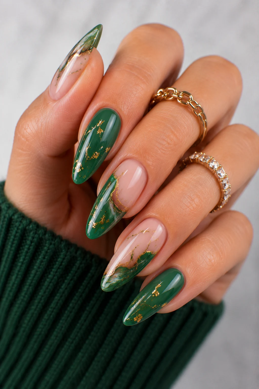 Gorgeous Green Nail Art Ideas That Make Every Manicure Look Expensive — nail green ideas style outfit, worn by a stylish woman