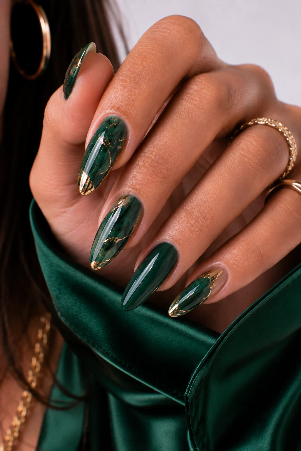 Introduction — nail ideas dark green style outfit, worn by a stylish woman