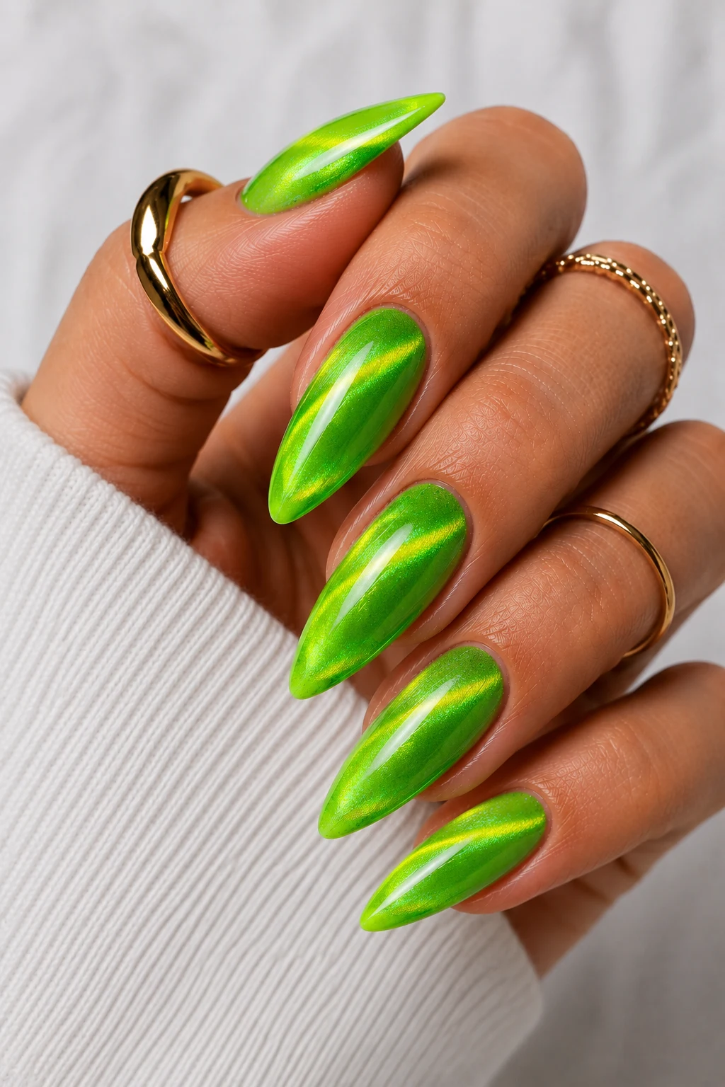 Graffiti Pop Art Neon Green Nail Ideas — neon green nail ideas style outfit, worn by a stylish woman