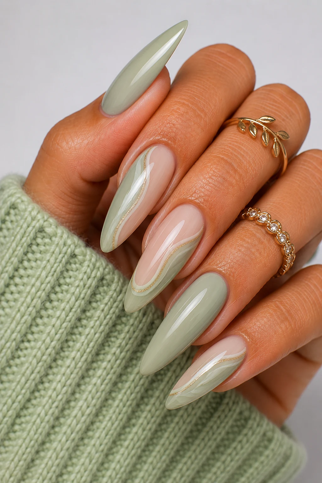 Introduction — pale green nail ideas style outfit, worn by a stylish woman