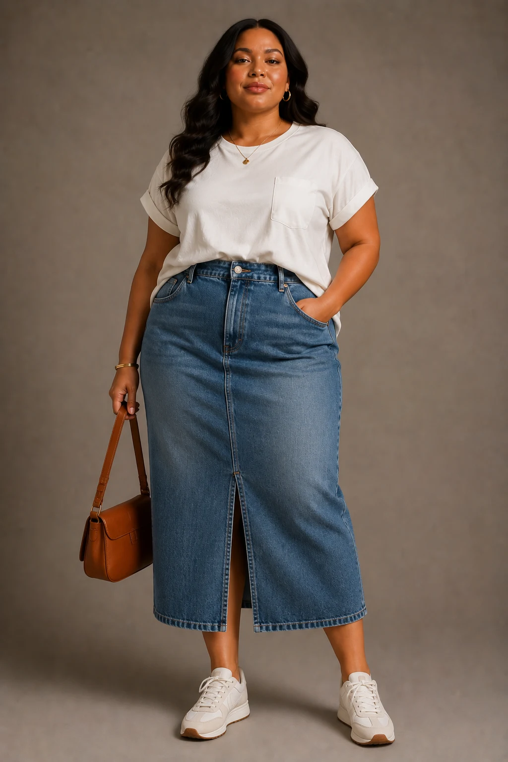 The Denim Skirt and Relaxed Tee Formula — plus size summer outfits style outfit