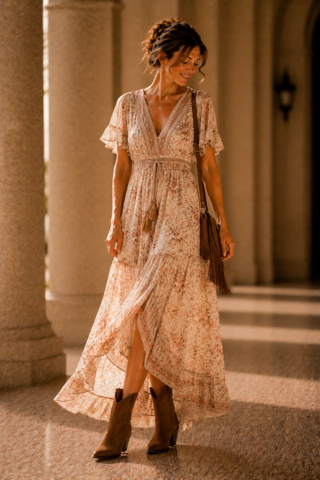 The Flowy Boho Dress That Loves Summer Nights — rconcert outfits style outfit, worn by a stylish woman