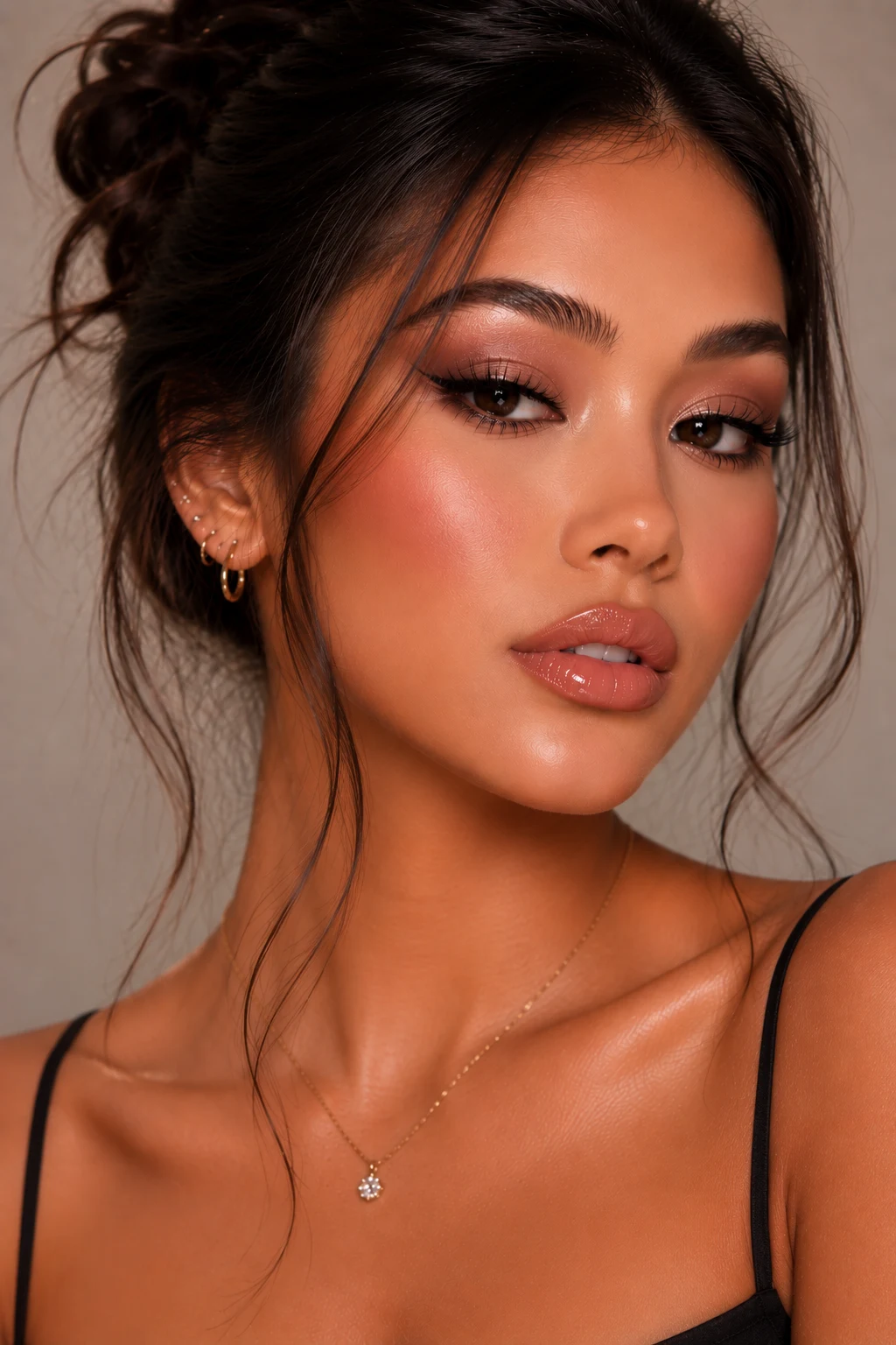 Soft Glam Date Night Makeup — soft baddie makeup style outfit