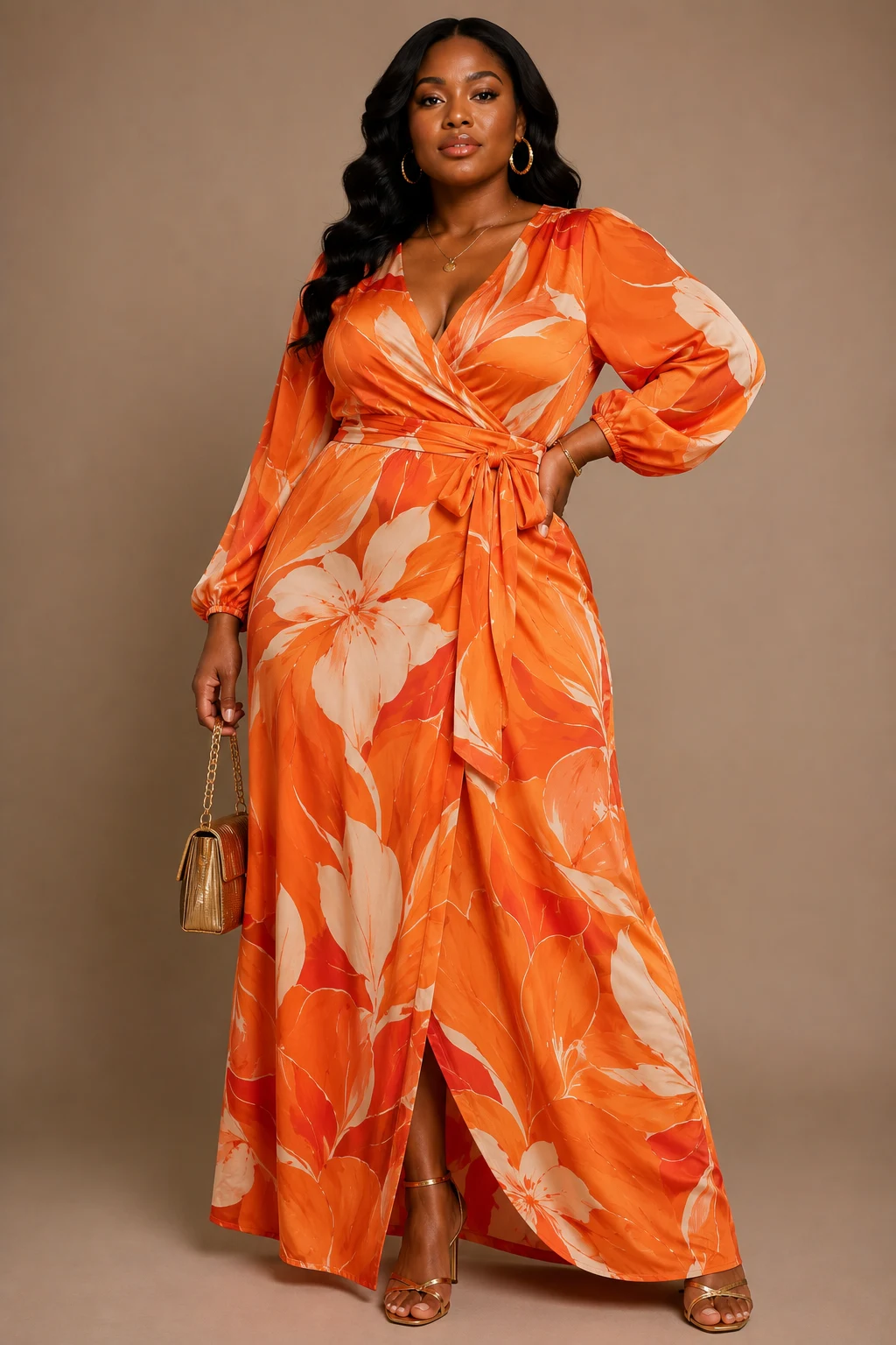 The Sunset Orange Maxi Dress Moment — summer birthday outfits for chubby girl style outfit